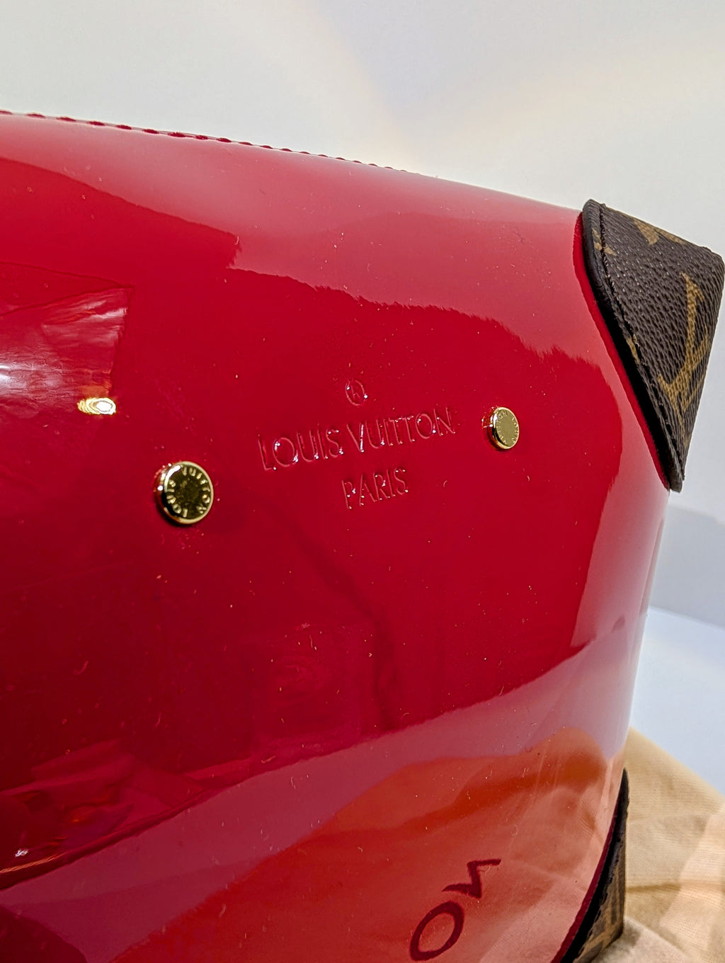 Louis Vuitton Red Leather Petite Malle Souple