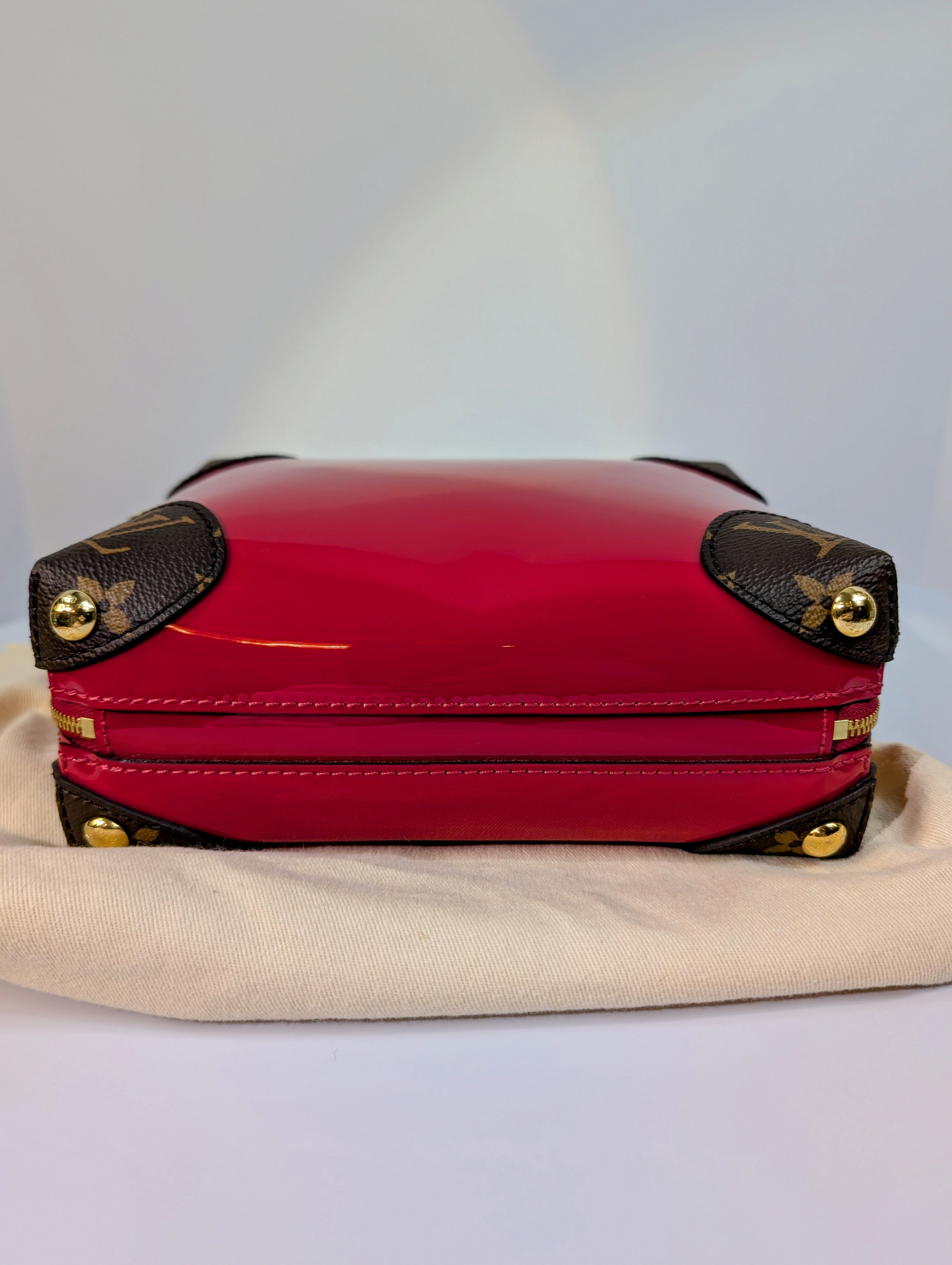 Louis Vuitton Red Leather Petite Malle Souple