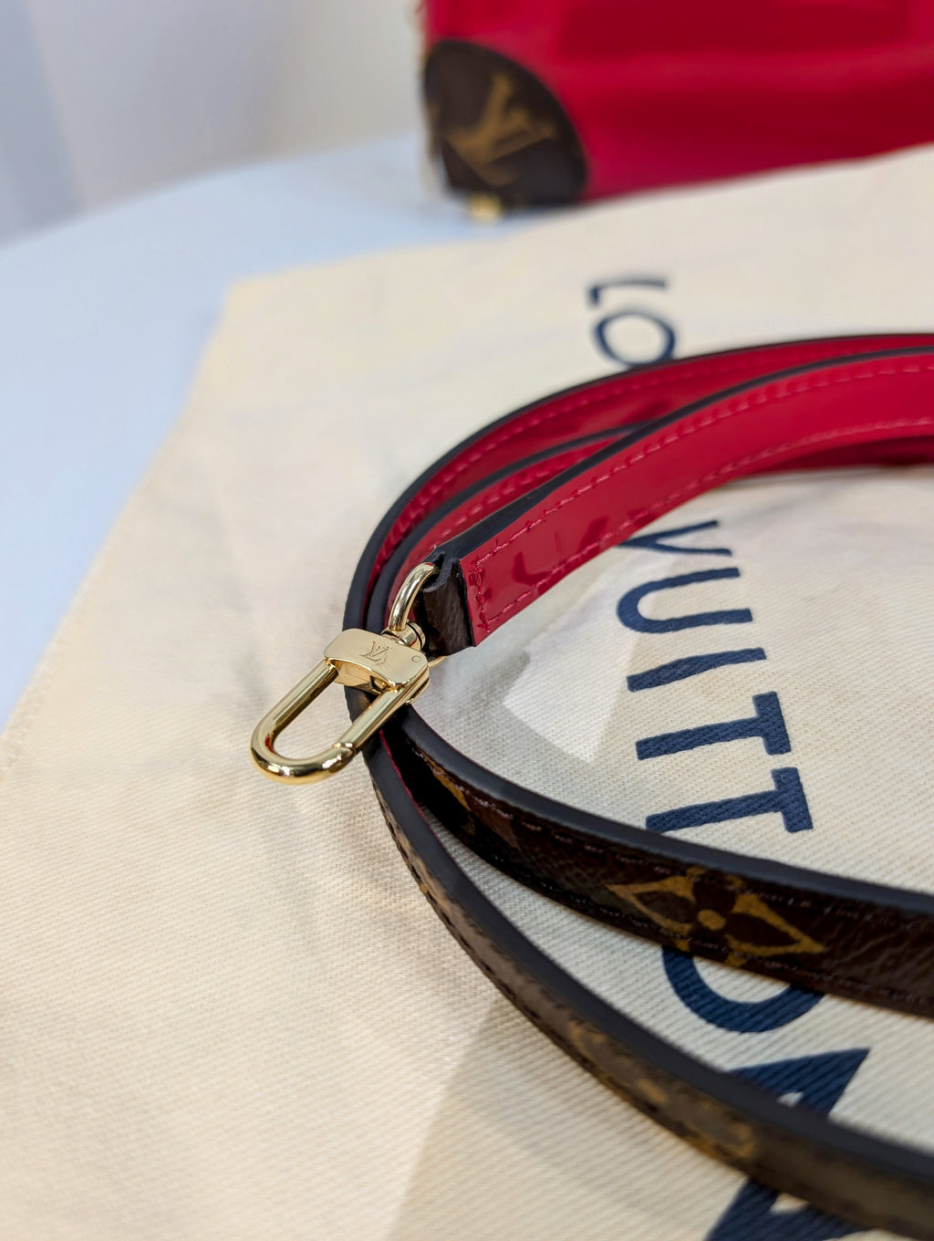 Louis Vuitton Red Leather Petite Malle Souple