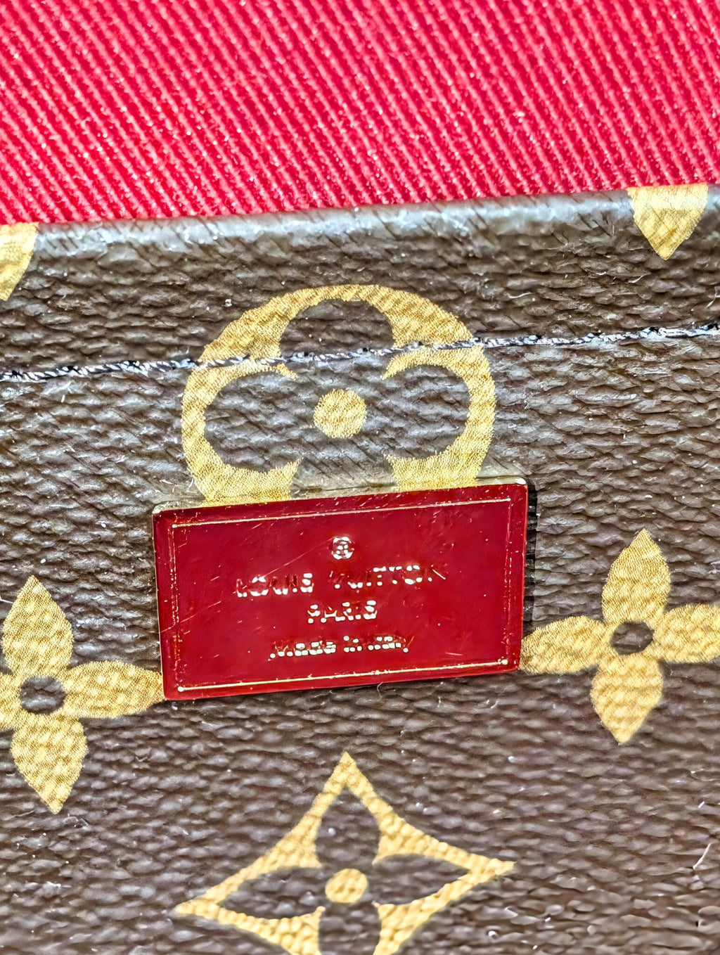 Louis Vuitton Red Leather Petite Malle Souple