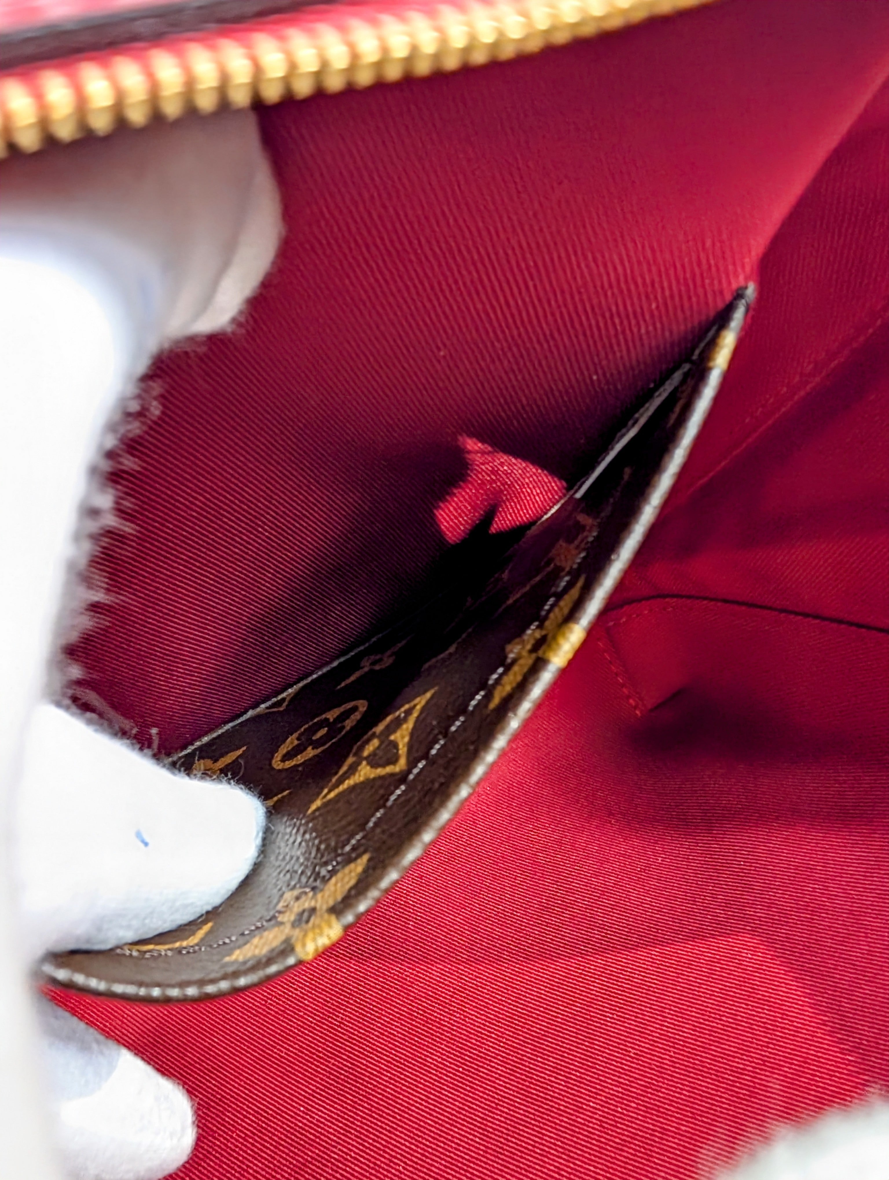 Louis Vuitton Red Leather Petite Malle Souple