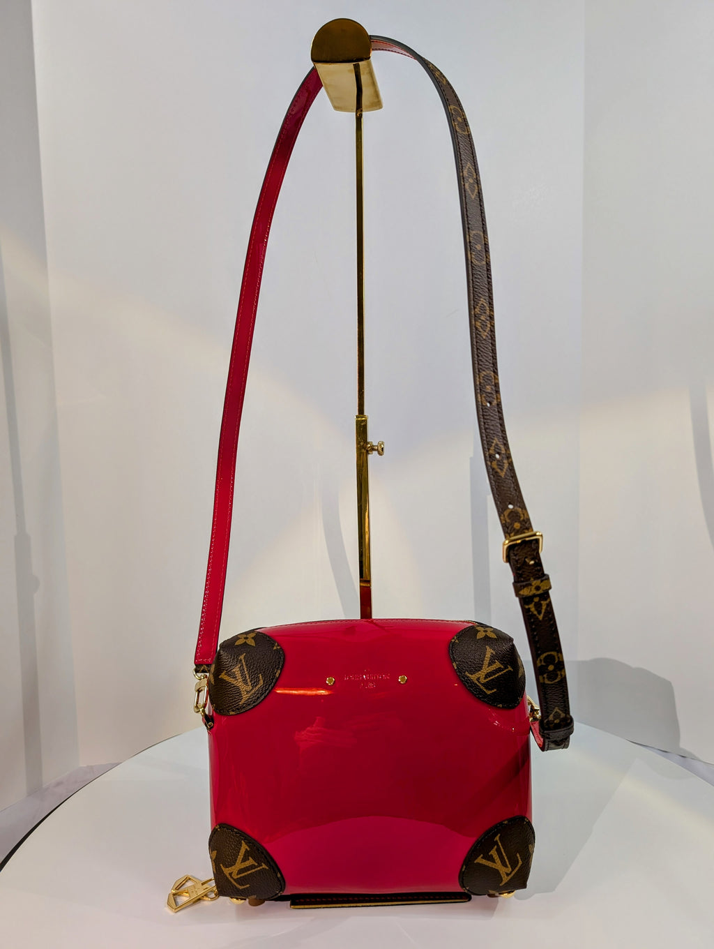 Louis Vuitton Red Leather Petite Malle Souple