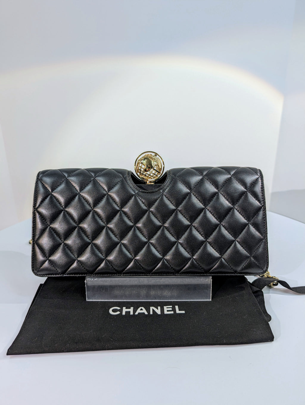 Chanel Vintage Rare "Around The World" Chain Clutch Bag