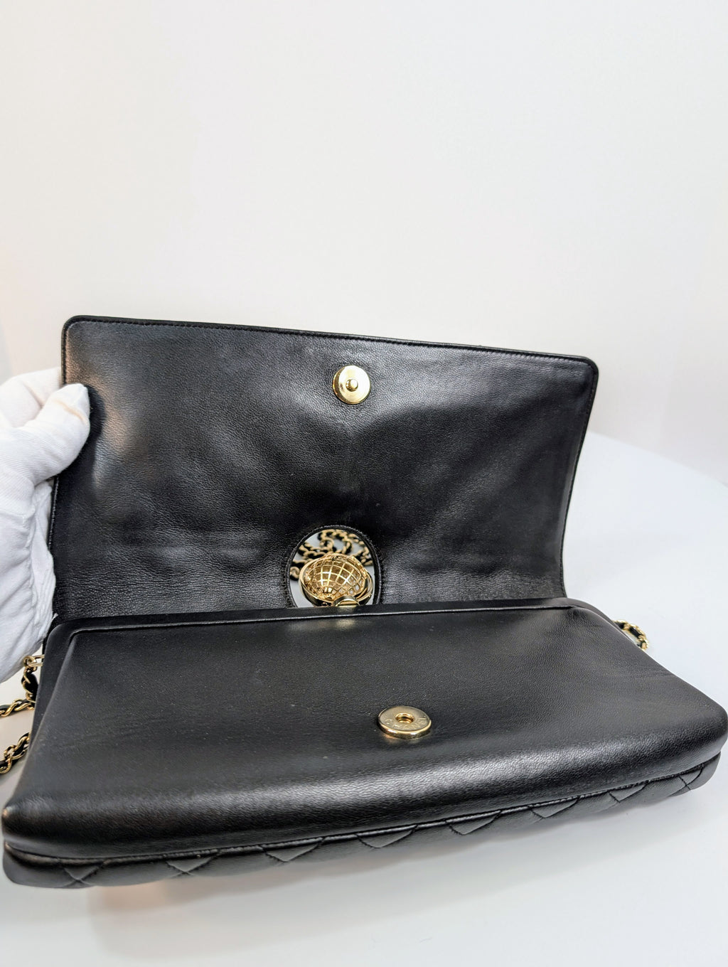 Chanel Vintage Rare "Around The World" Chain Clutch Bag