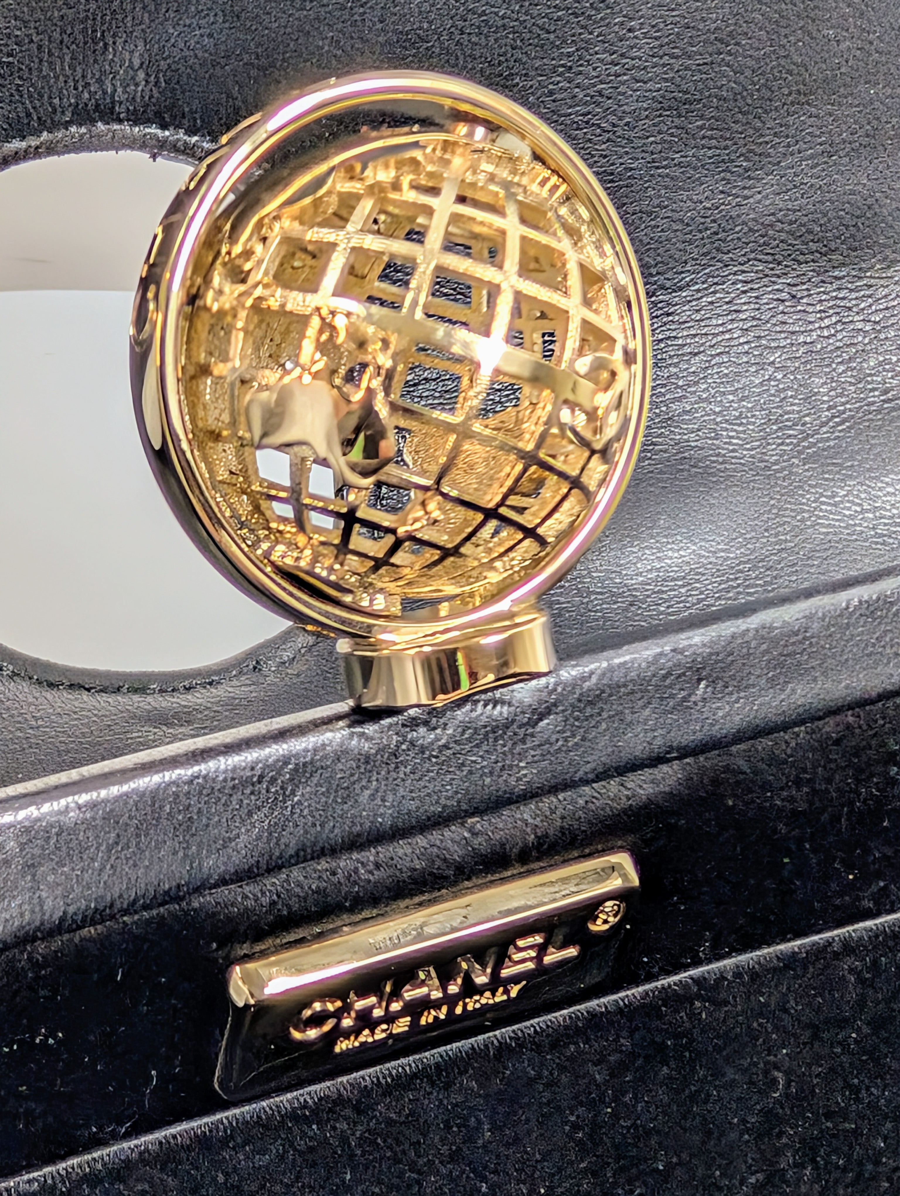 Chanel Vintage Rare "Around The World" Chain Clutch Bag