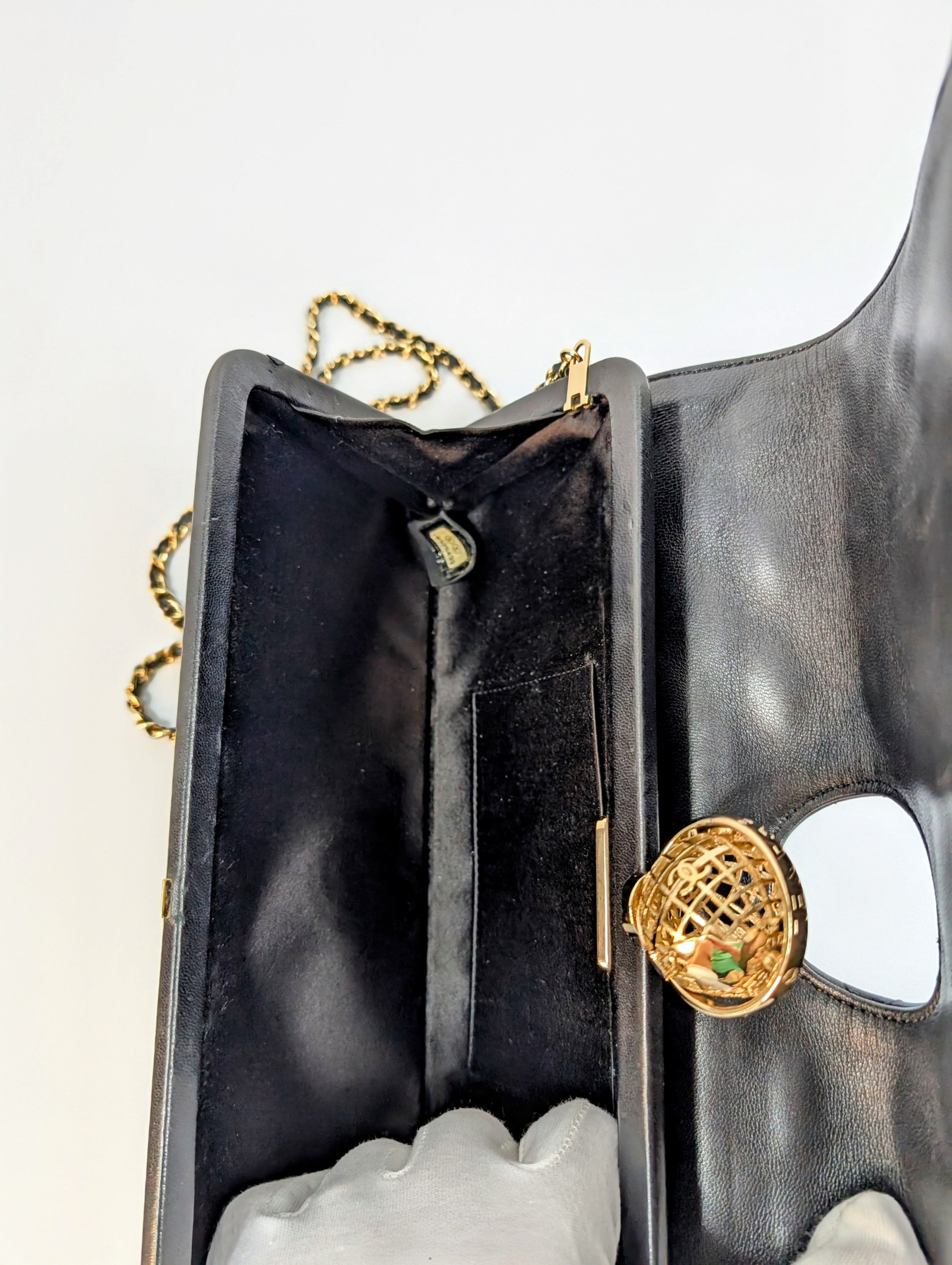Chanel Vintage Rare "Around The World" Chain Clutch Bag