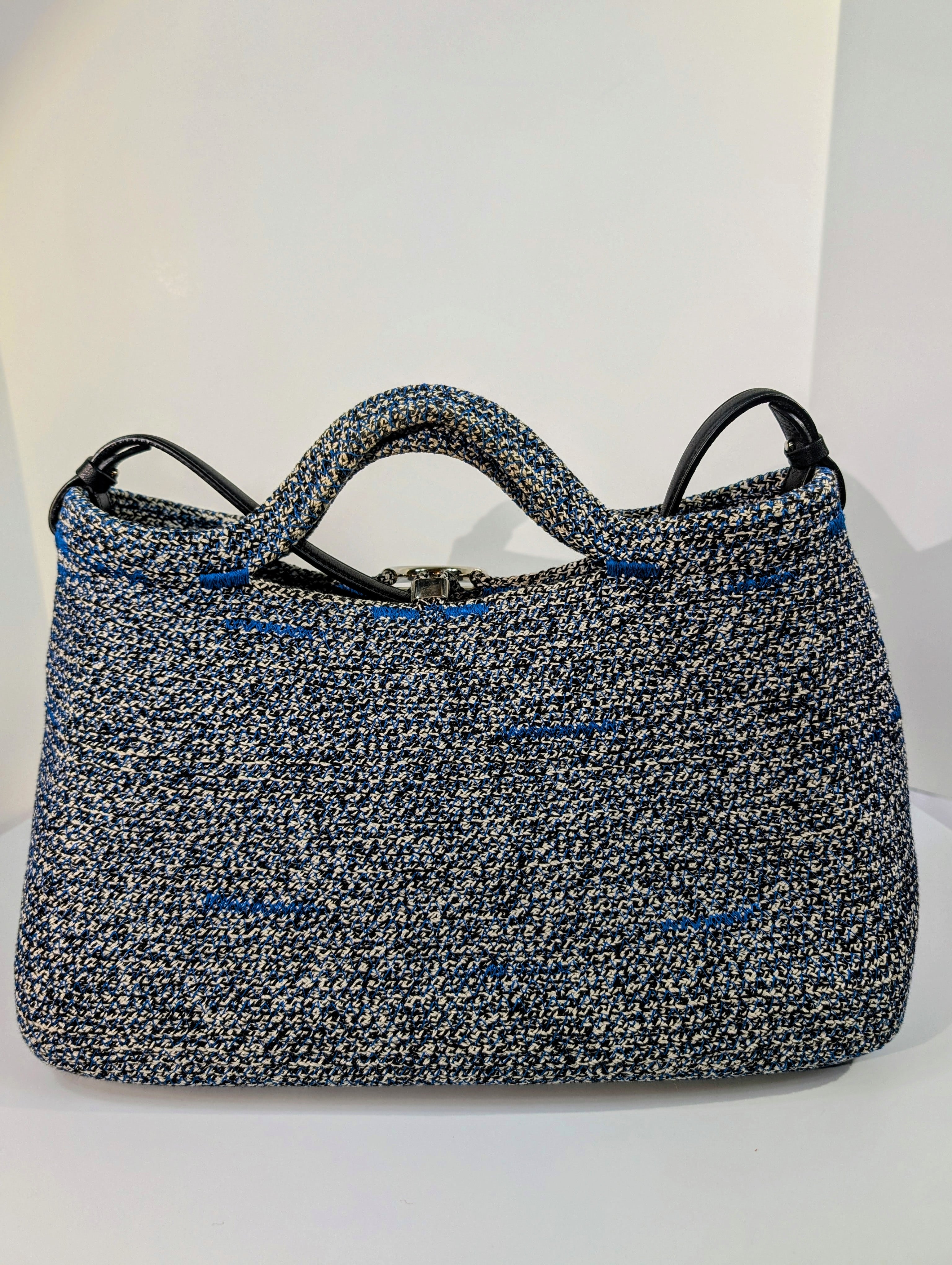 Balenciaga Zip-Zagger Woven Tote with Pouch