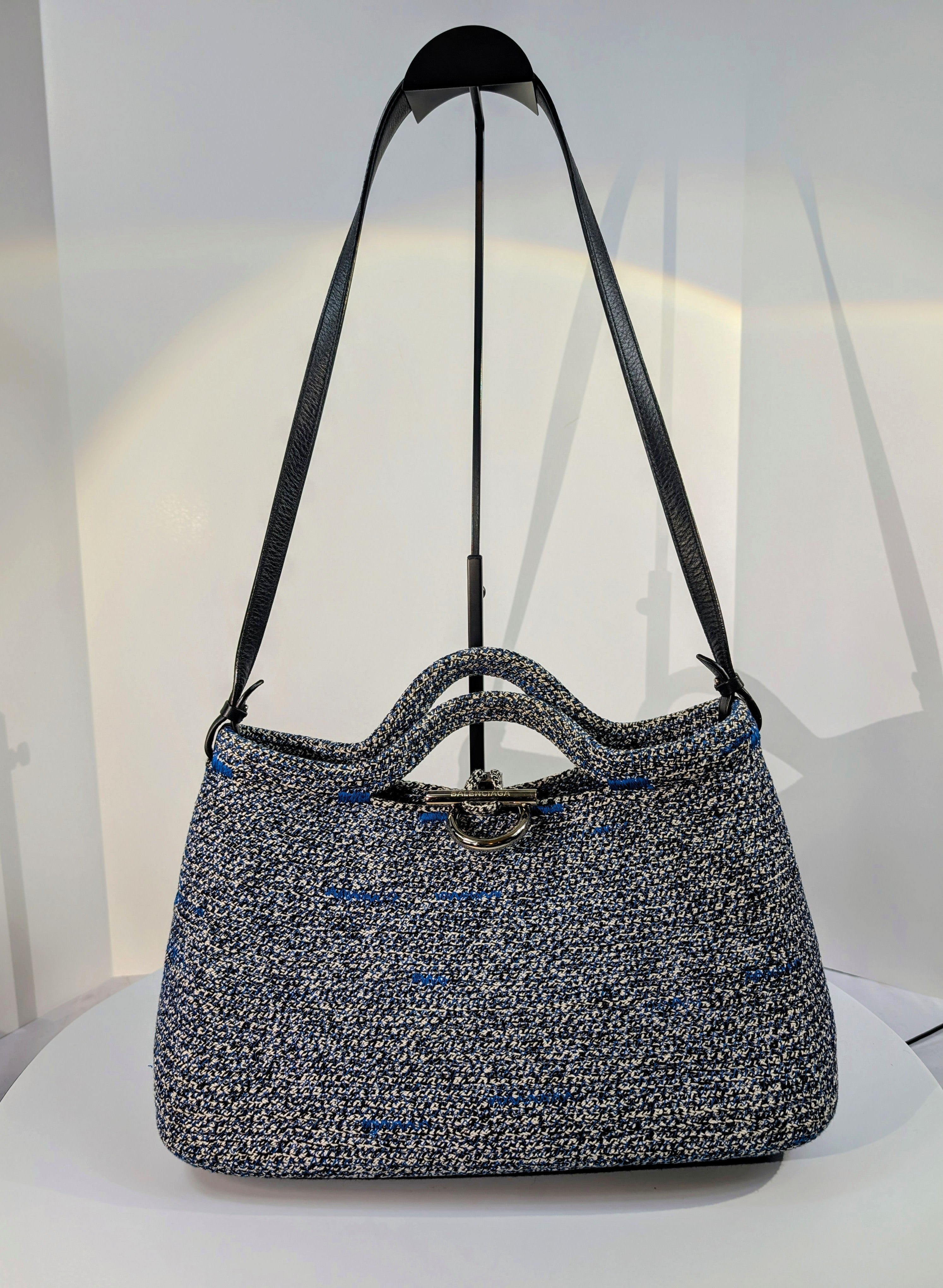 Balenciaga Zip-Zagger Woven Tote with Pouch