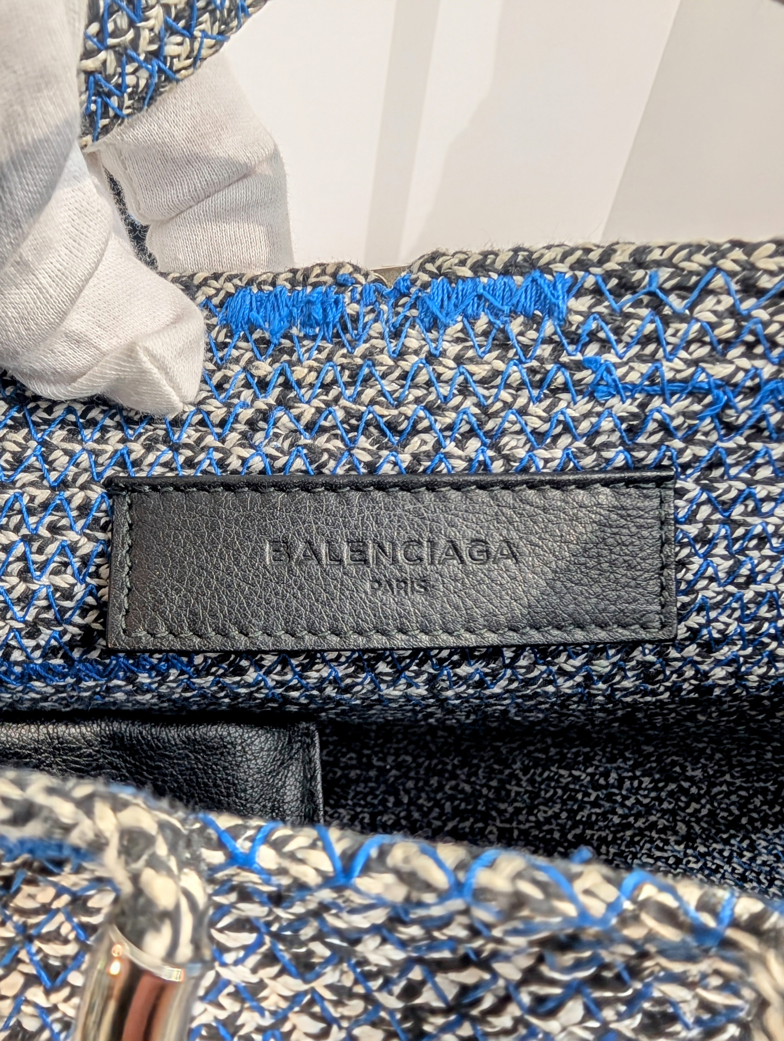 Balenciaga Zip-Zagger Woven Tote with Pouch