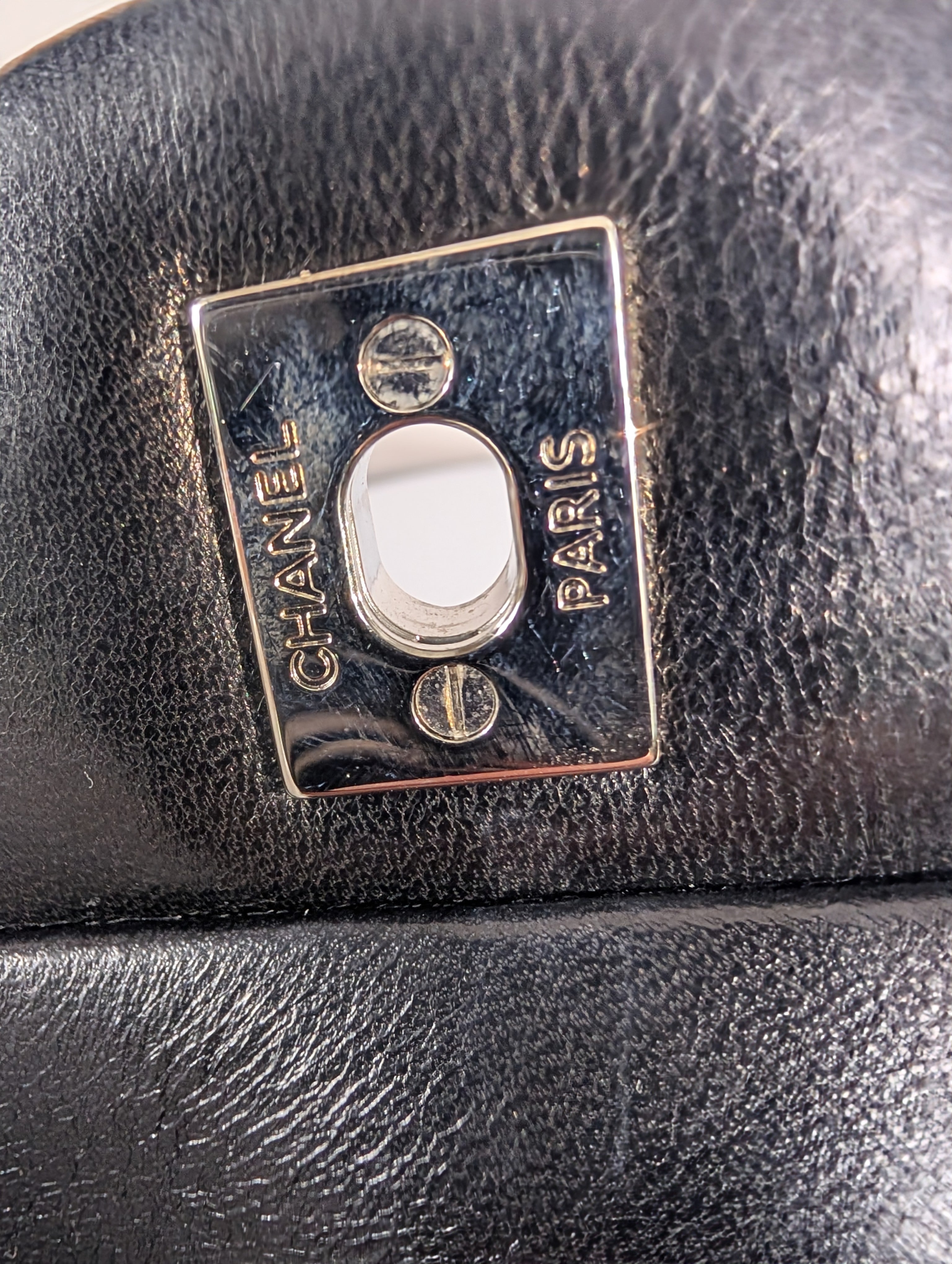 Chanel Black Classic Jumbo Double Flap Lambskin Bag