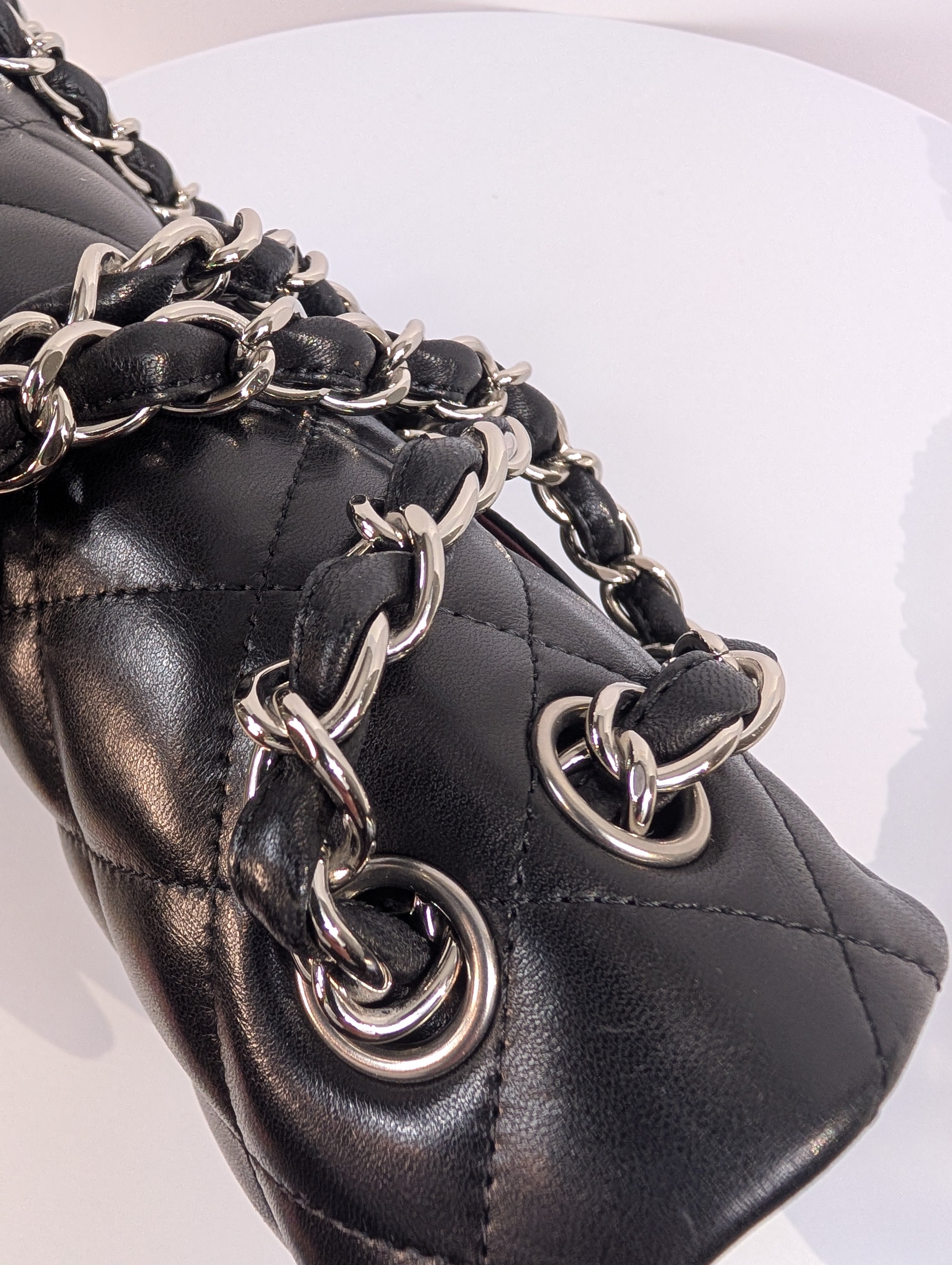 Chanel Black Classic Jumbo Double Flap Lambskin Bag