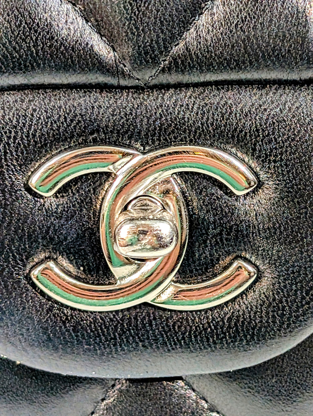 Chanel Black Classic Jumbo Double Flap Lambskin Bag