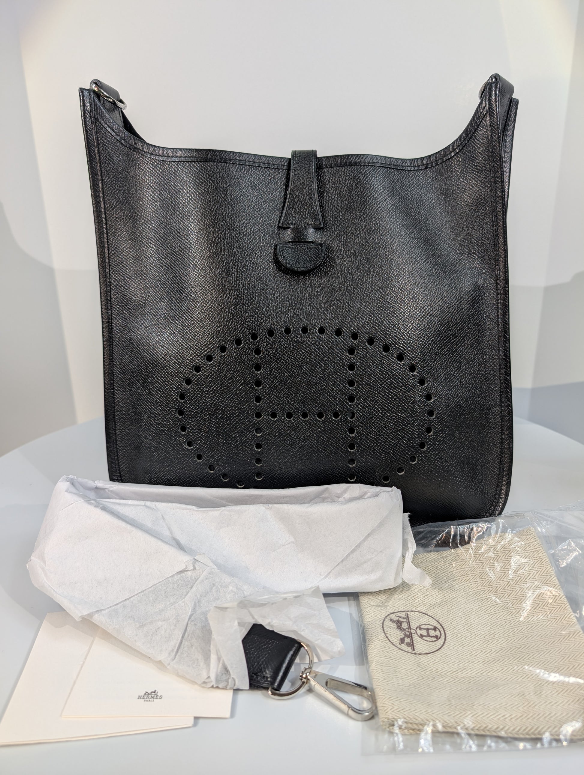 Hermes Black Evelyne III PM Bag in Epsom Leather