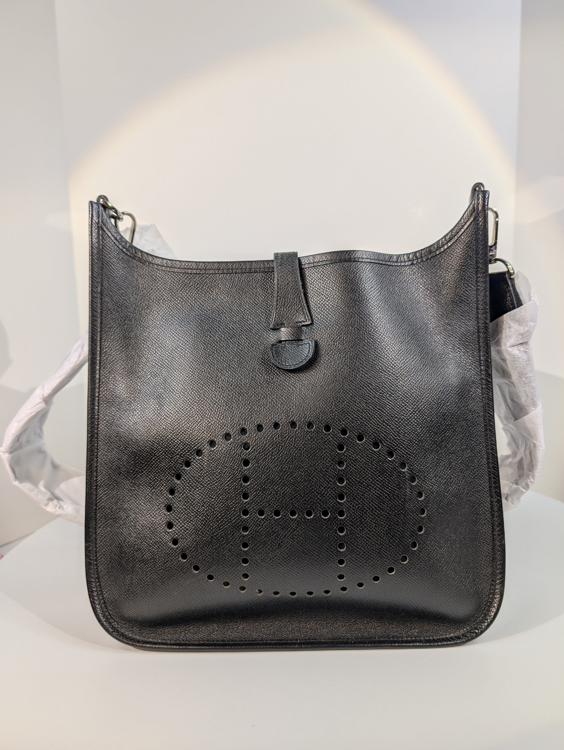 Hermes Black Evelyne III PM Bag in Epsom Leather