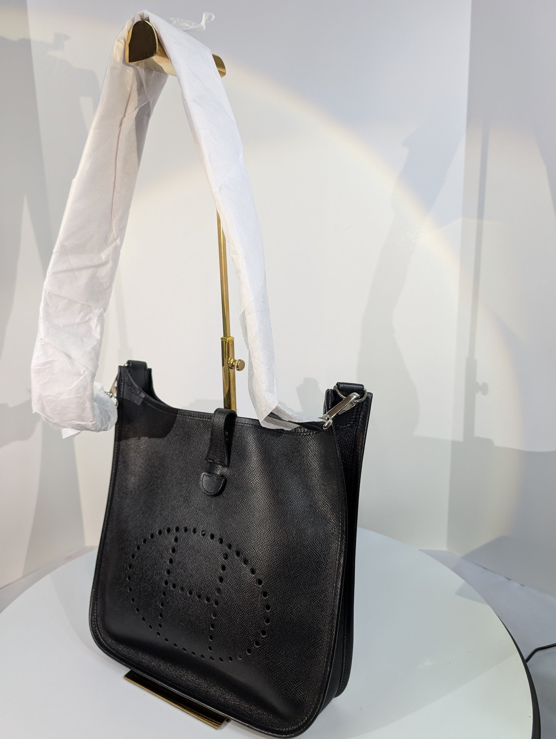 Hermes Black Evelyne III PM Bag in Epsom Leather