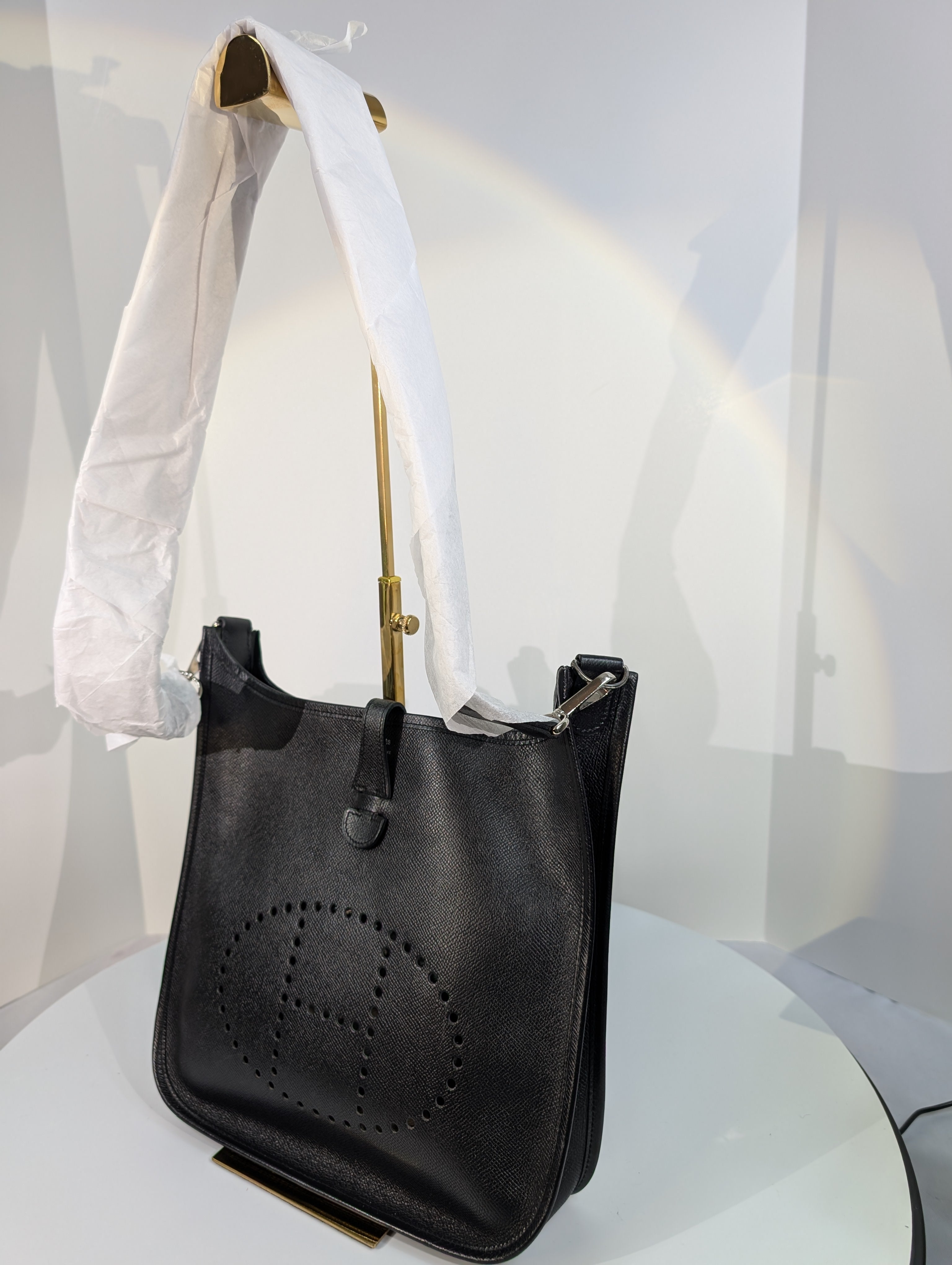Hermes Black Evelyne III PM Bag in Epsom Leather