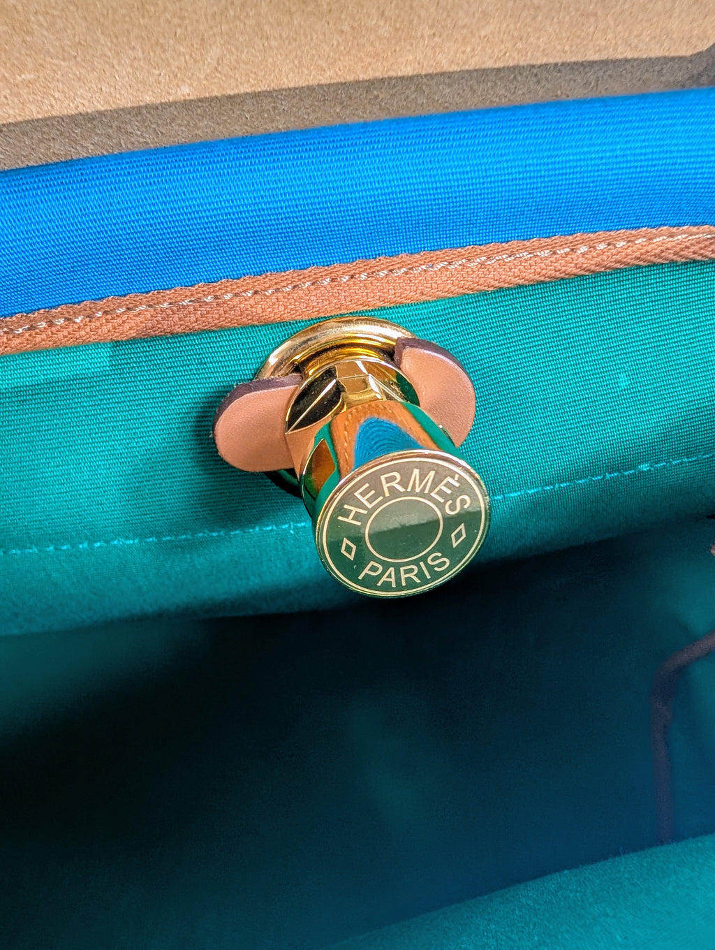 Hermes Blue and Green Herbag Zip 31