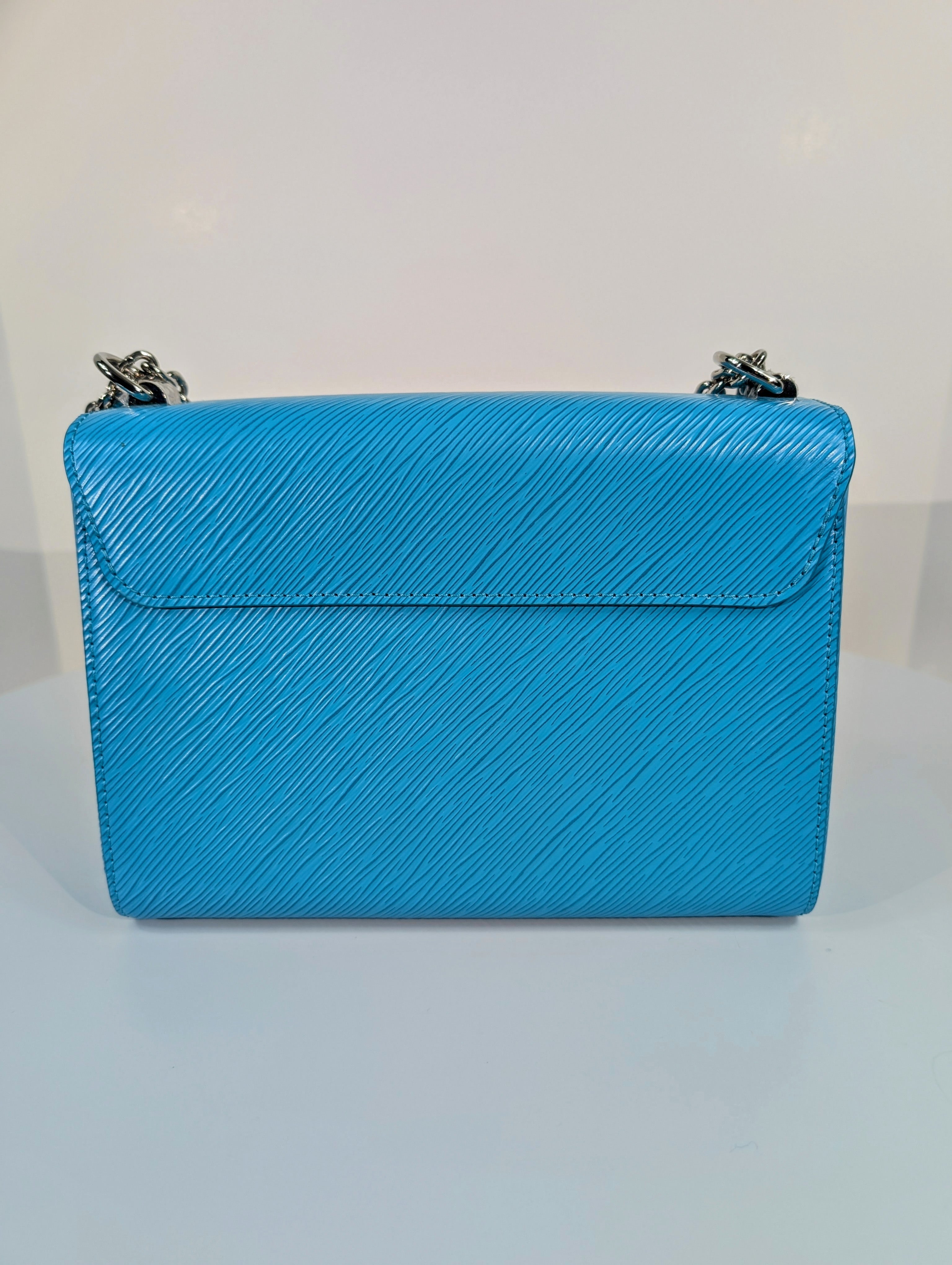 Louis Vuitton Cyan Blue Twist MM Bag in Epi Leather