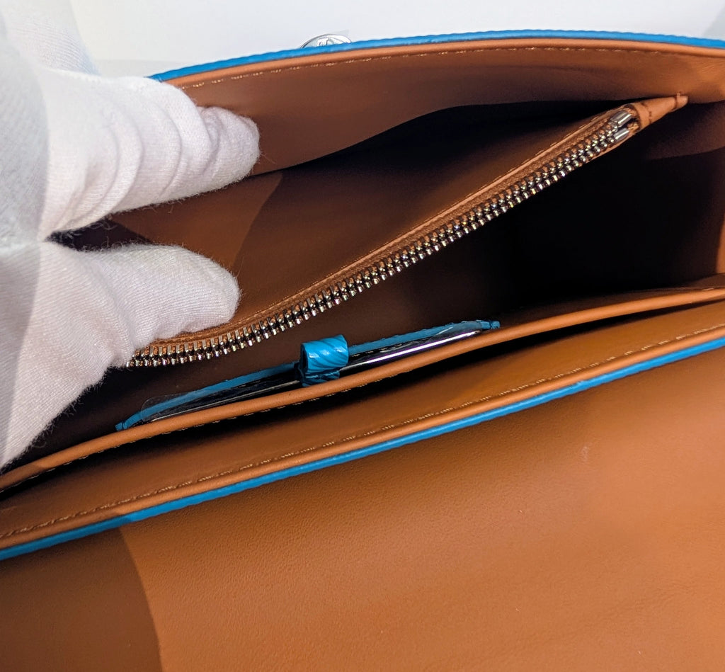 Louis Vuitton Cyan Blue Twist MM Bag in Epi Leather