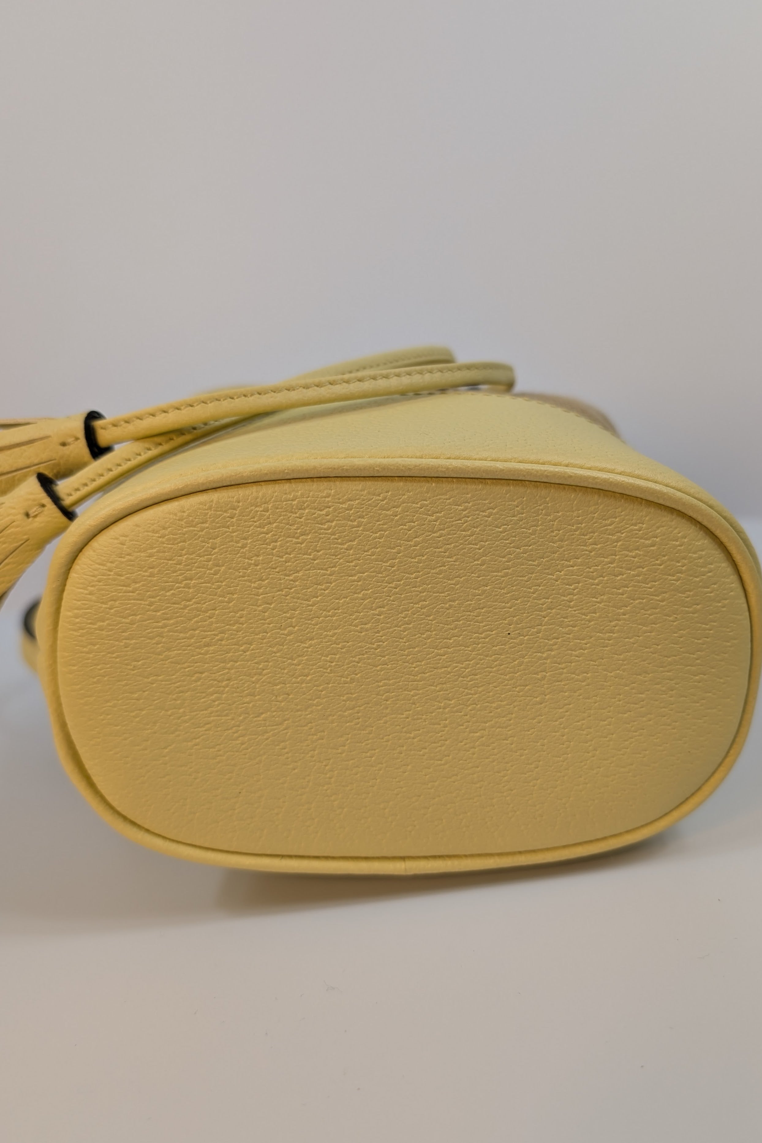 Gucci Yellow Mini Jumbo GG Bucket Bag and Lilac Wallet
