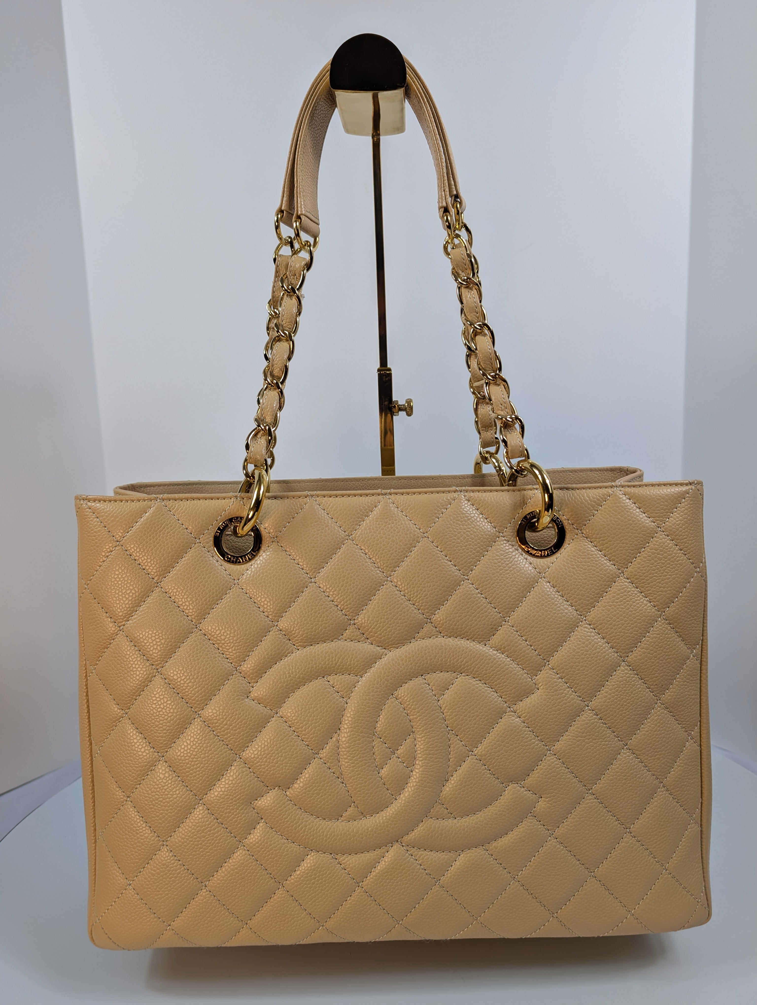 Chanel Beige Caviar Leather Grand Shopping Tote (GST)