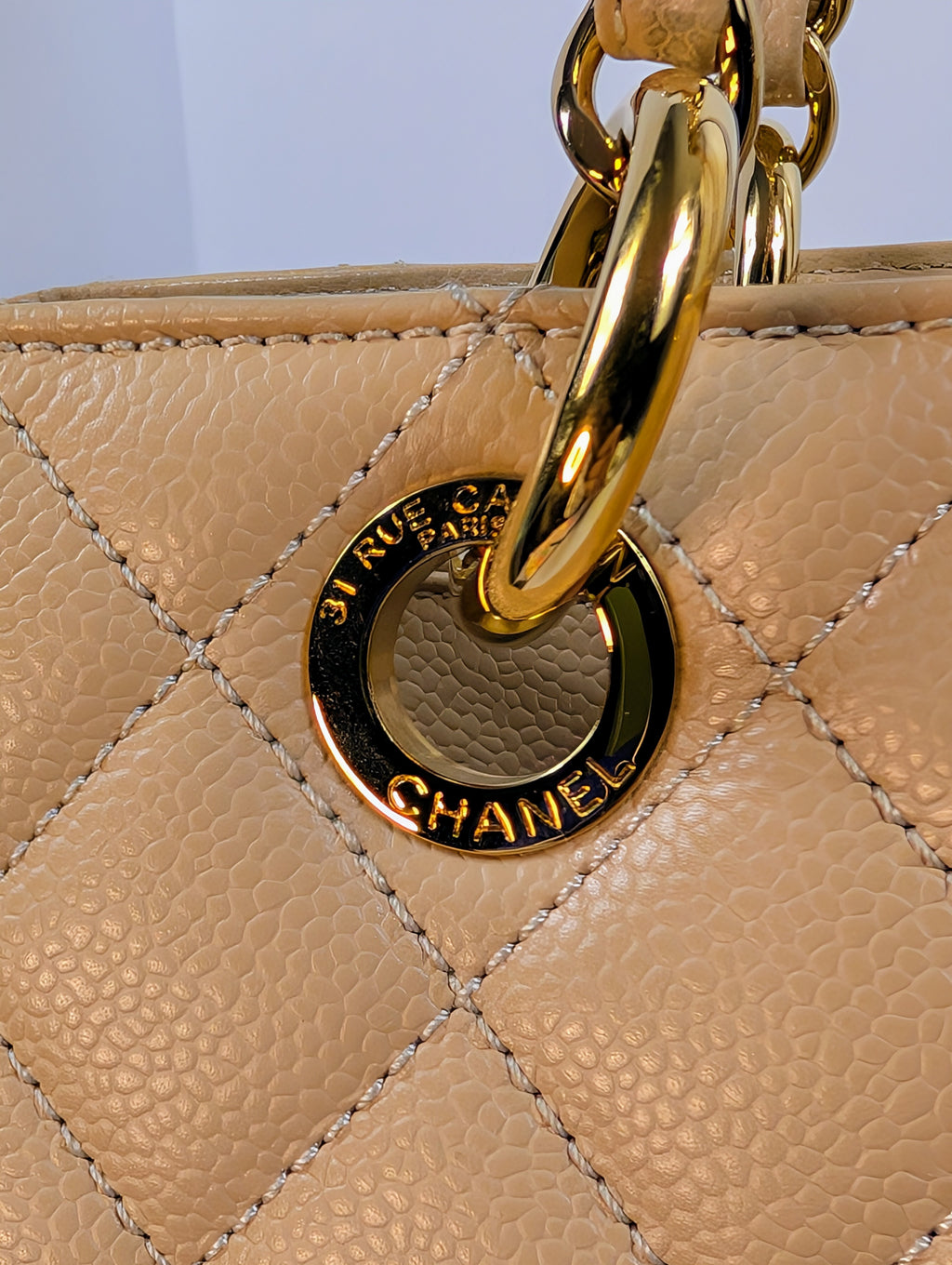 Chanel Beige Caviar Leather Grand Shopping Tote (GST)