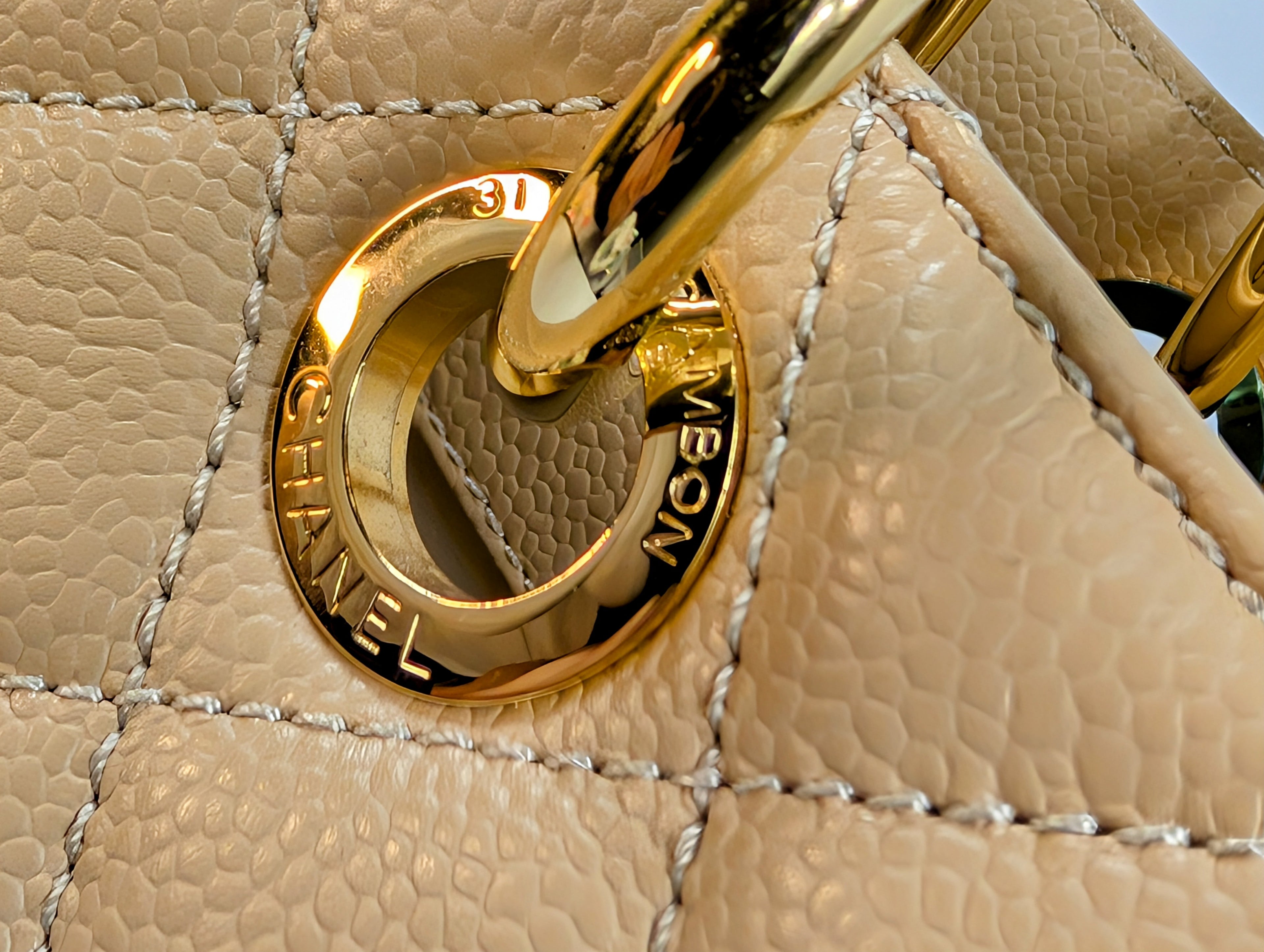 Chanel Beige Caviar Leather Grand Shopping Tote (GST)