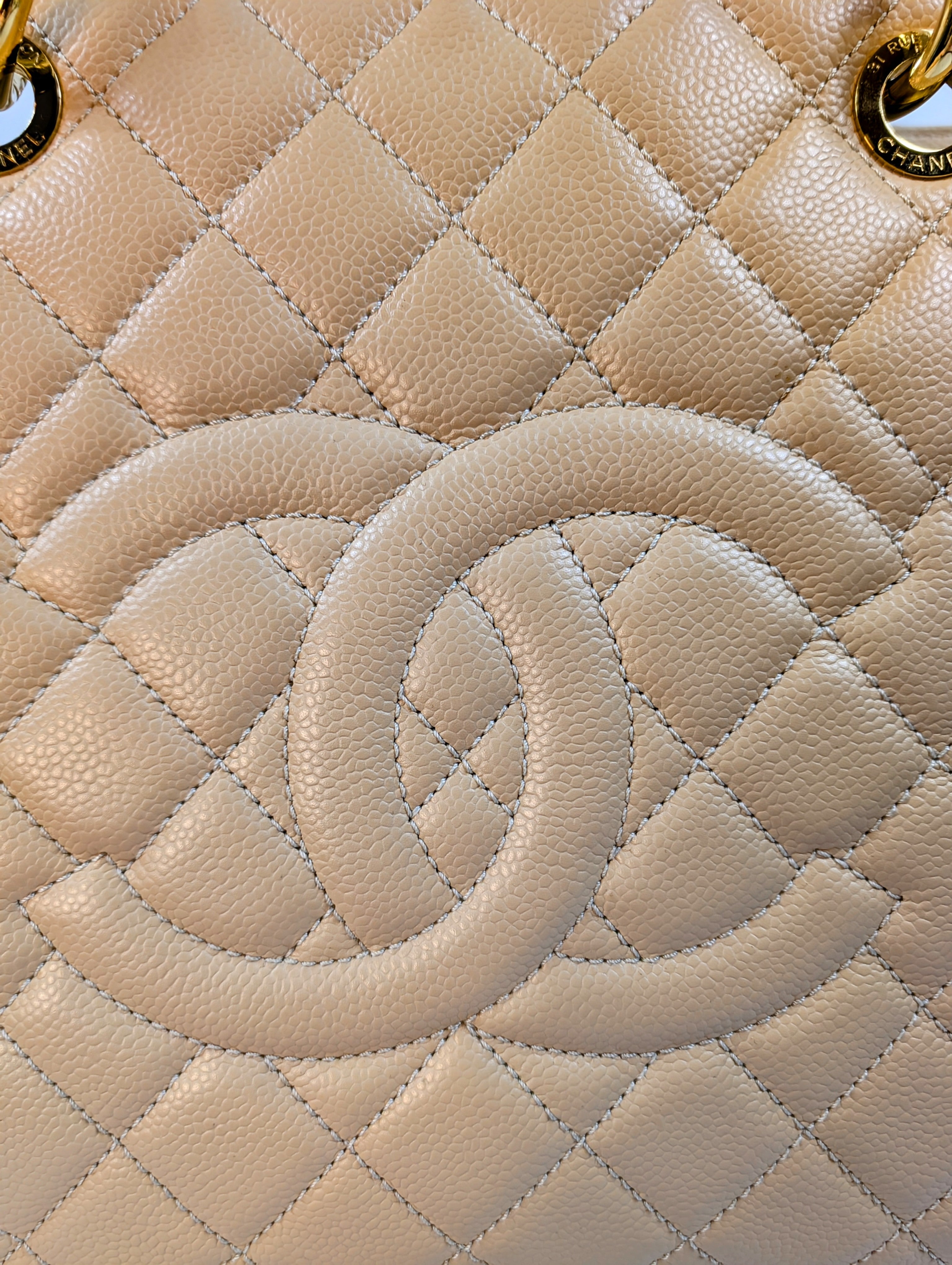 Chanel Beige Caviar Leather Grand Shopping Tote (GST)