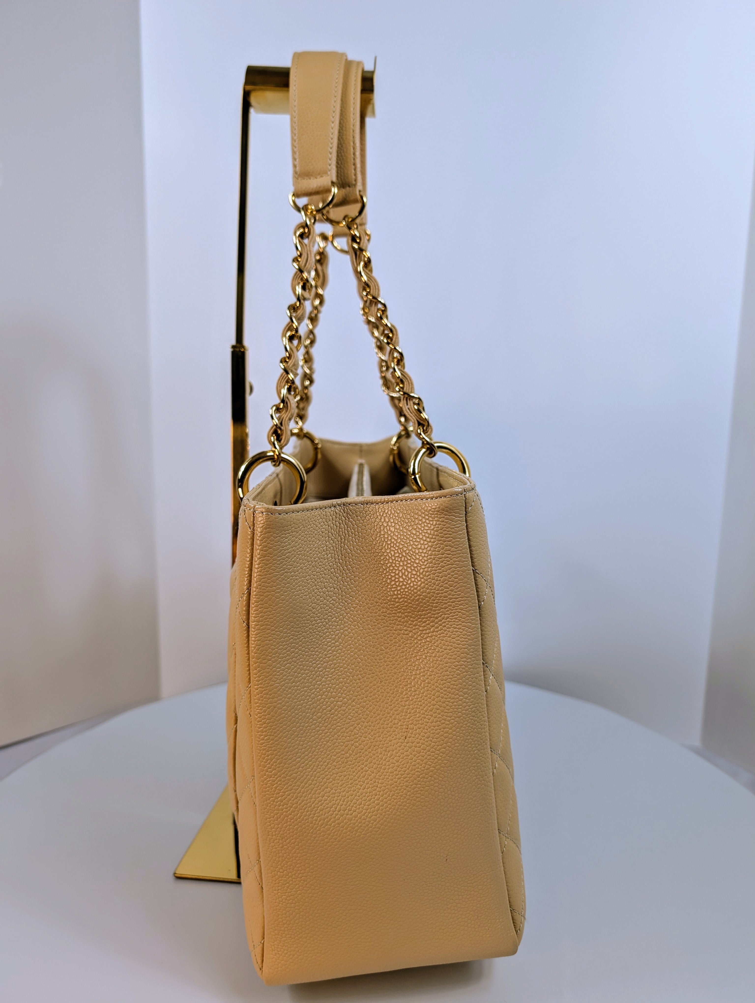Chanel Beige Caviar Leather Grand Shopping Tote (GST)