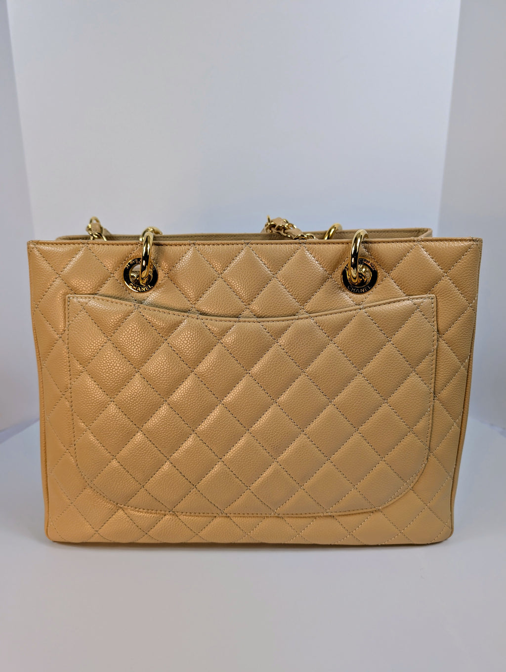 Chanel Beige Caviar Leather Grand Shopping Tote (GST)