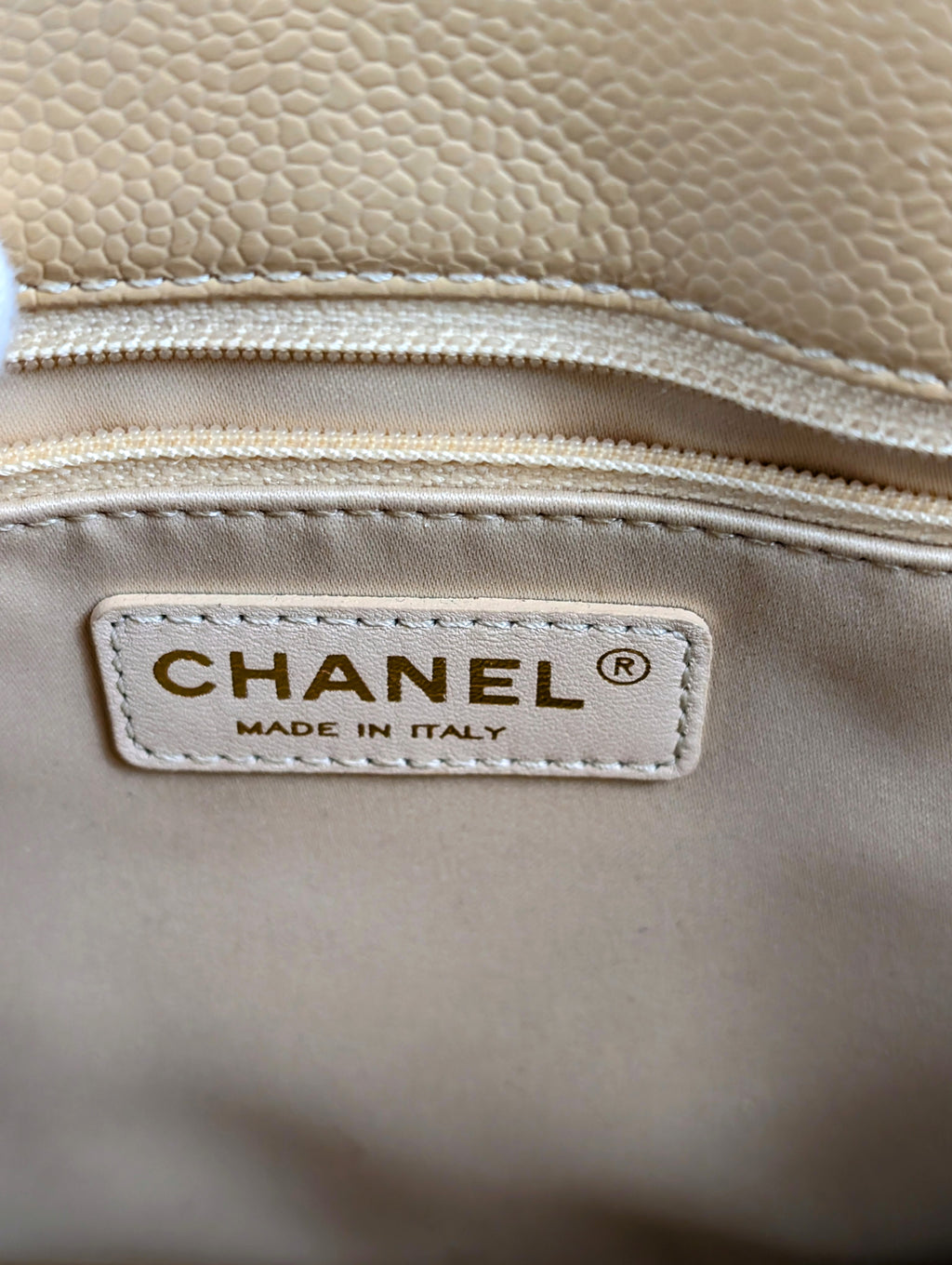 Chanel Beige Caviar Leather Grand Shopping Tote (GST)
