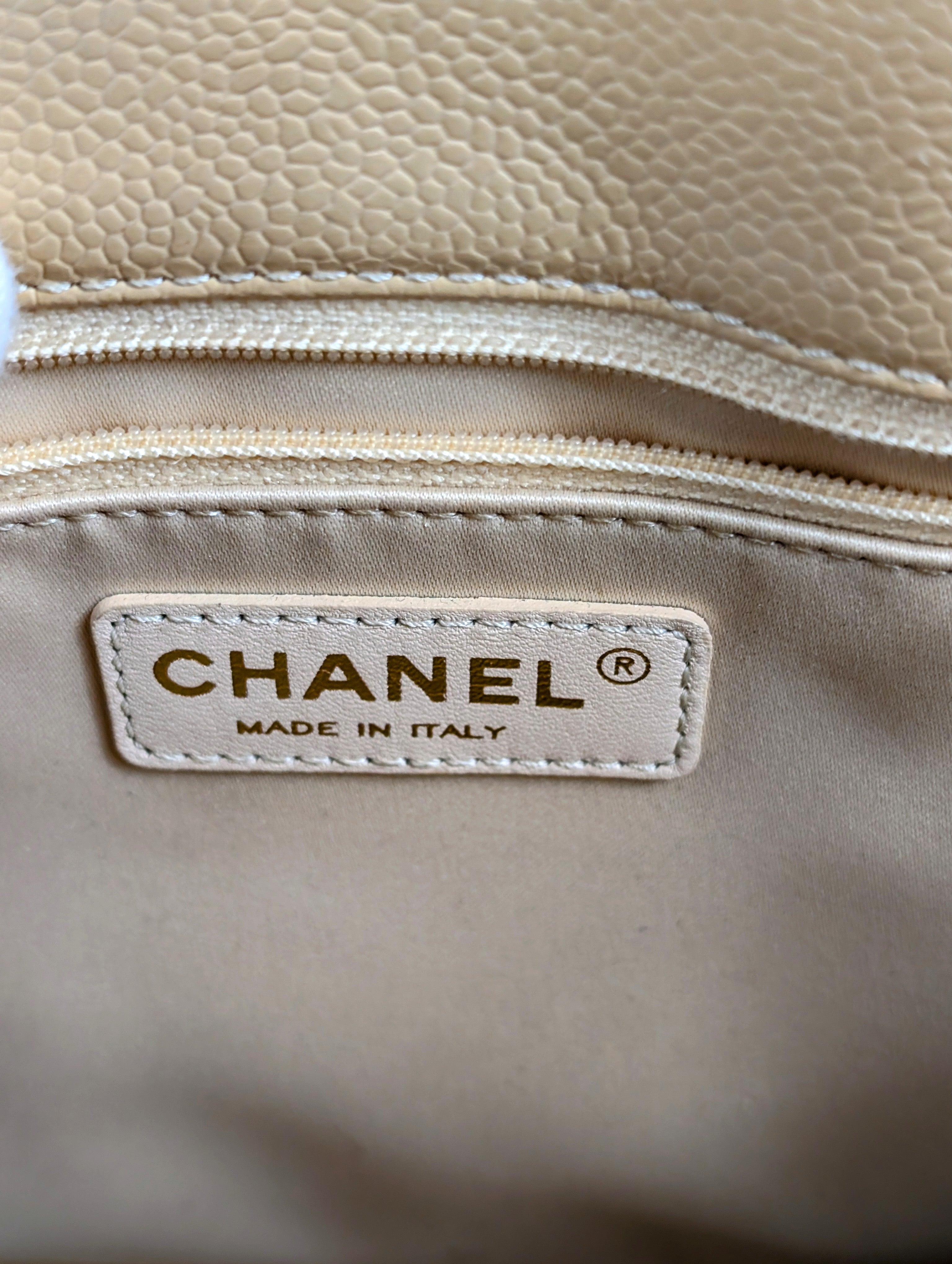 Chanel Beige Caviar Leather Grand Shopping Tote (GST)