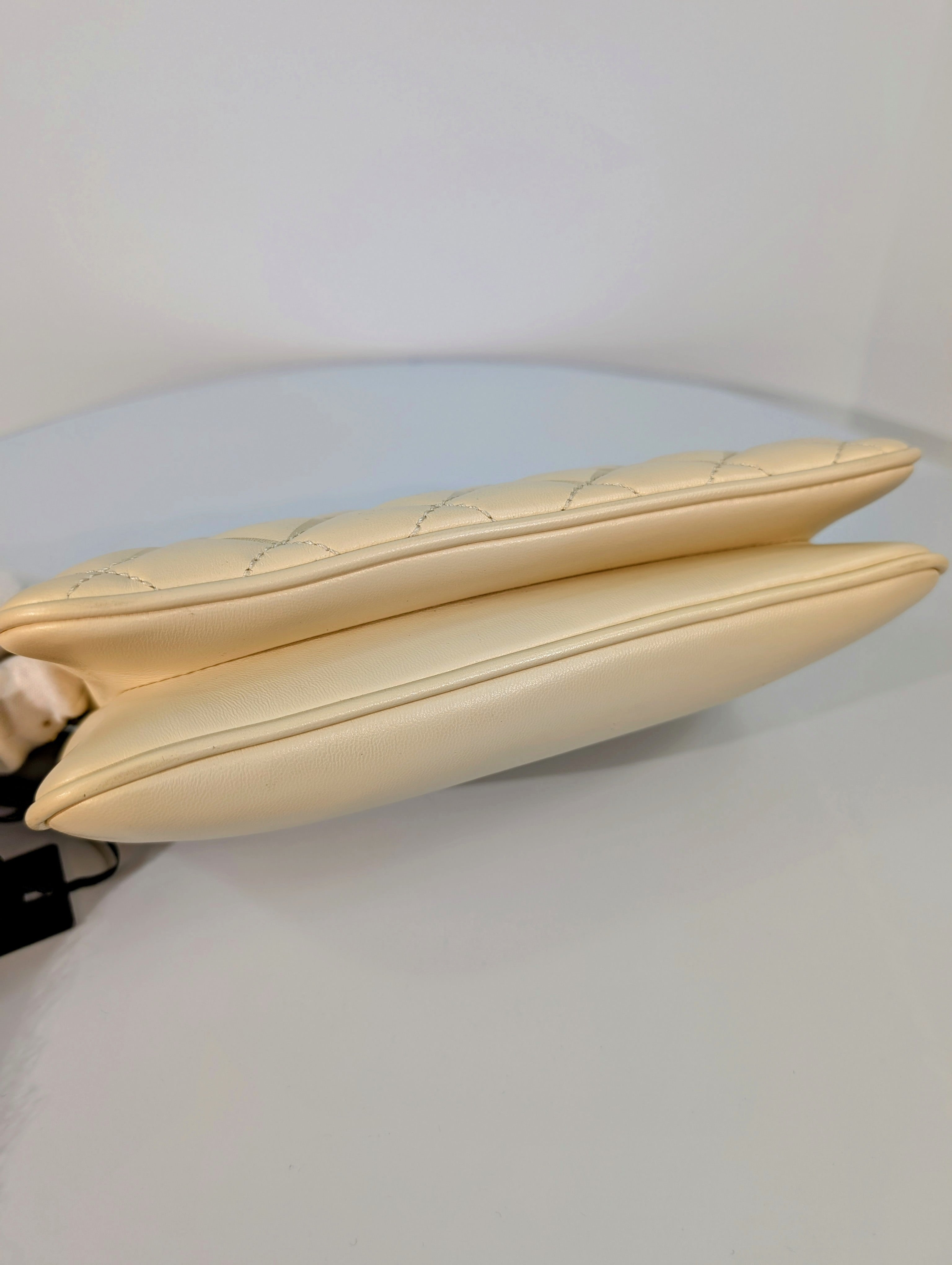 Versace Cream Quilted Nappa Leather Crossbody Bag