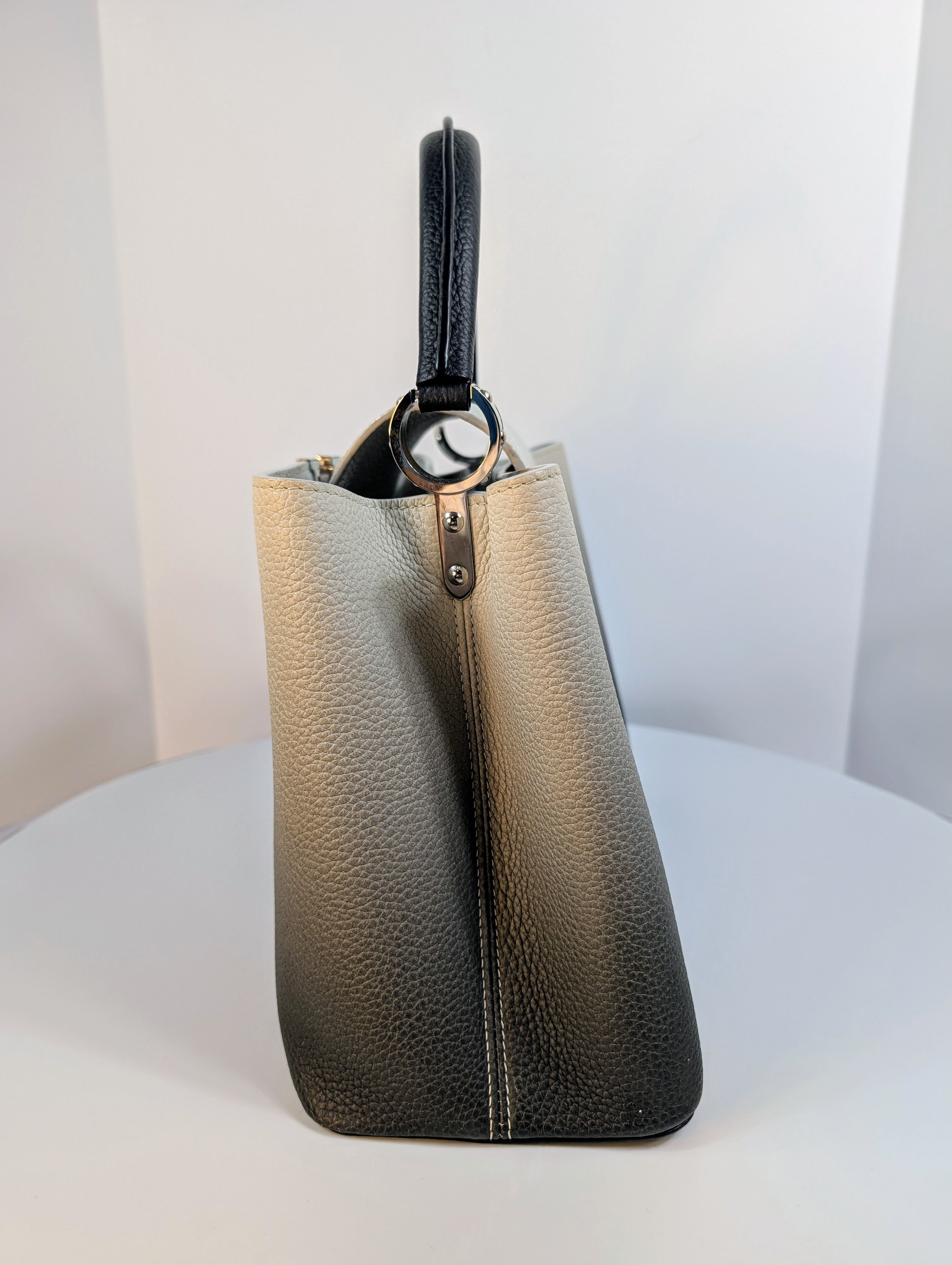 Louis Vuitton Light Grey Degrade Taulrillon Leather Capucines PM Bag