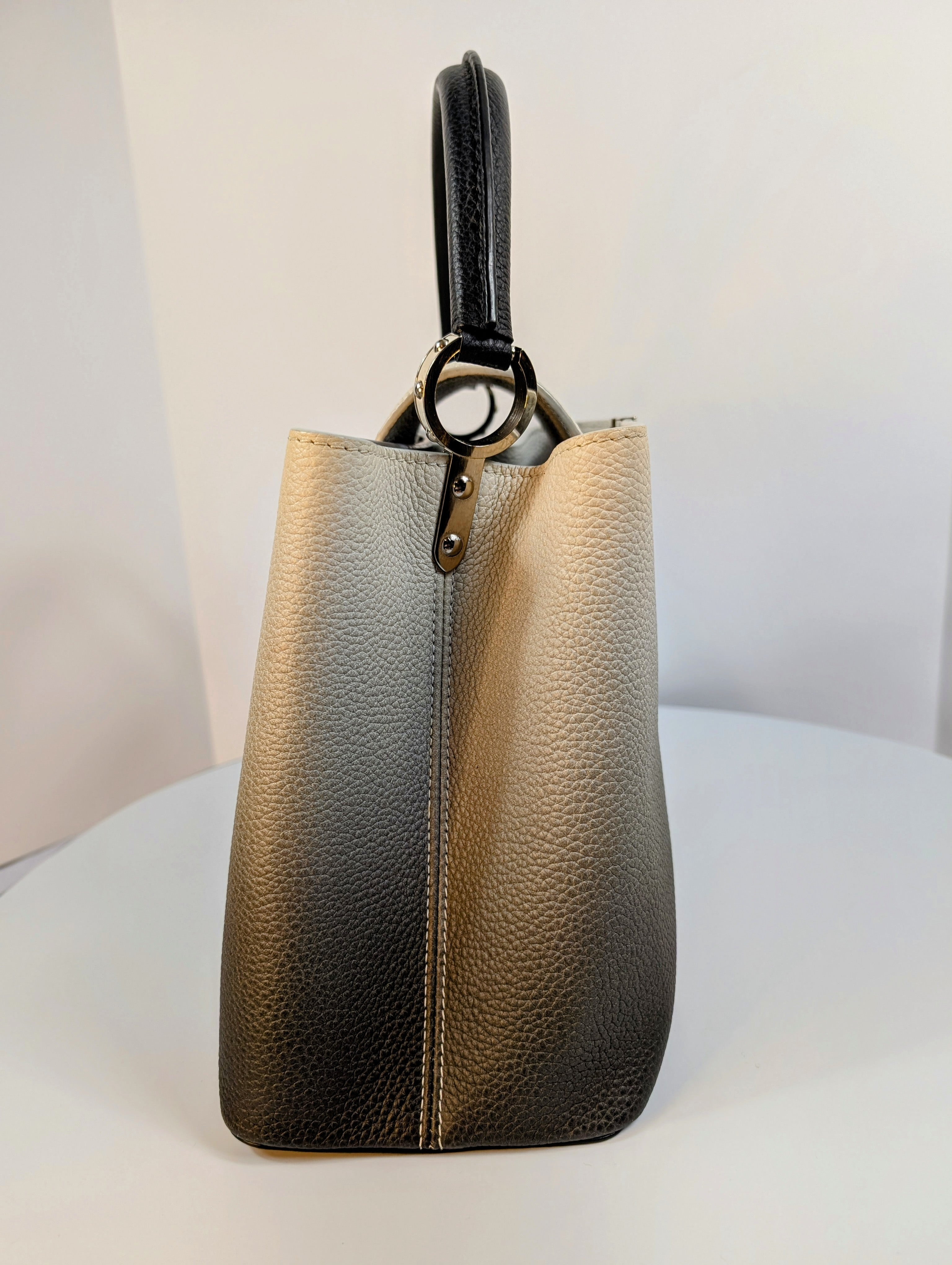 Louis Vuitton Light Grey Degrade Taulrillon Leather Capucines PM Bag