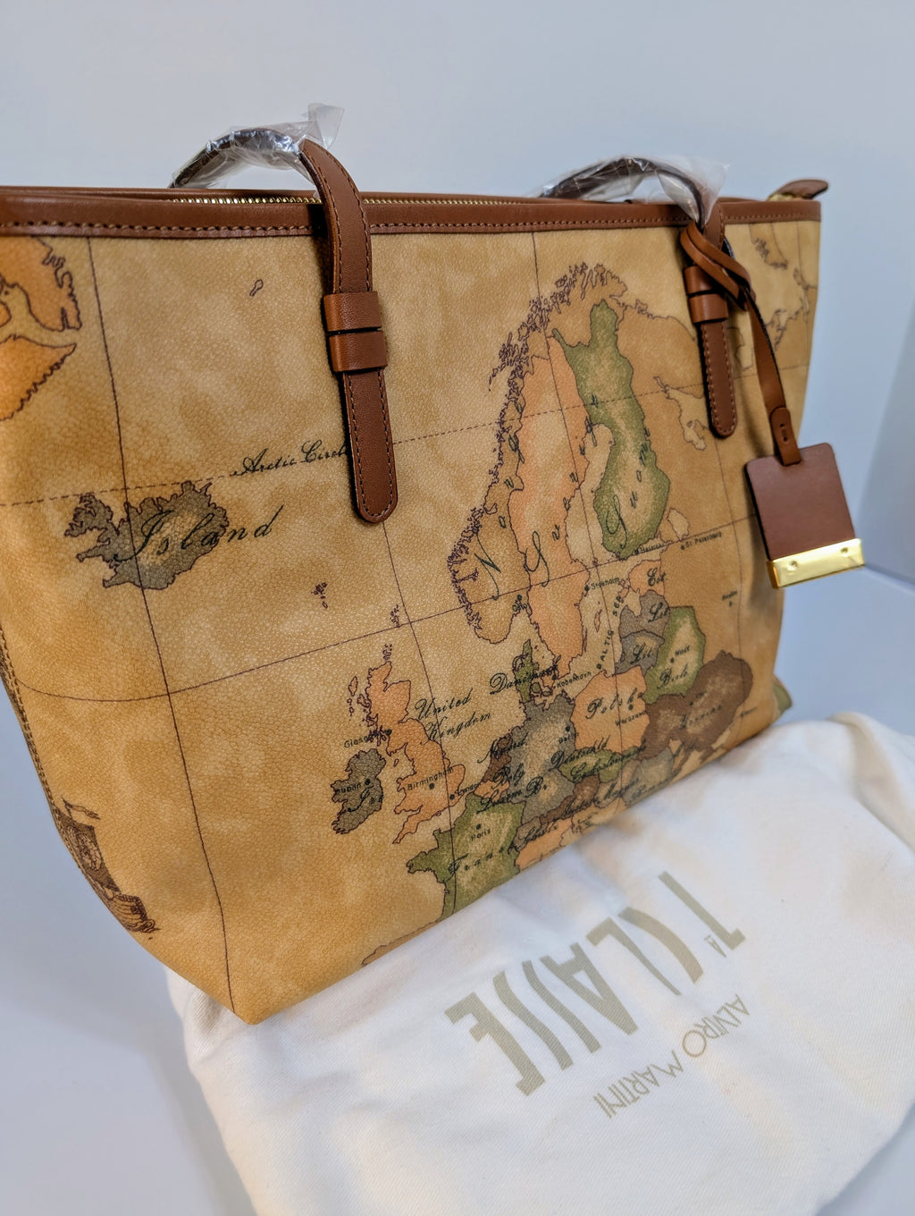 Alviero Martini 1A Classe Geo Classic World Map Zip-Top Tote Bag