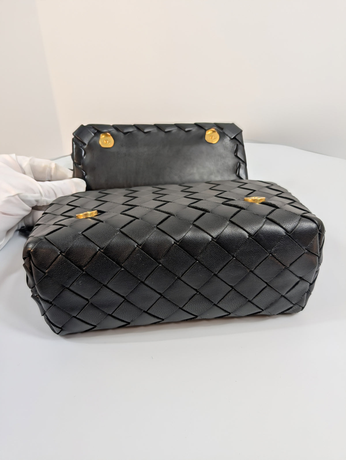 Bottega Veneta Black Intrecciato Woven Leather Crossbody Bag