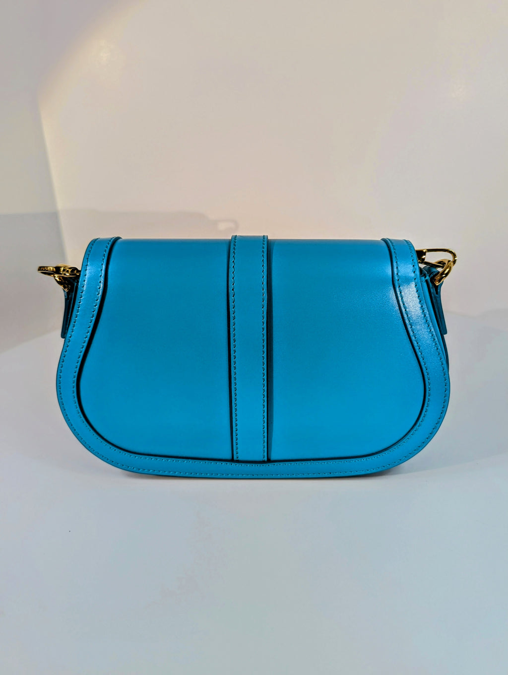 Versace Virtus Greca Goddess Shoulder Bag in Versace Blue