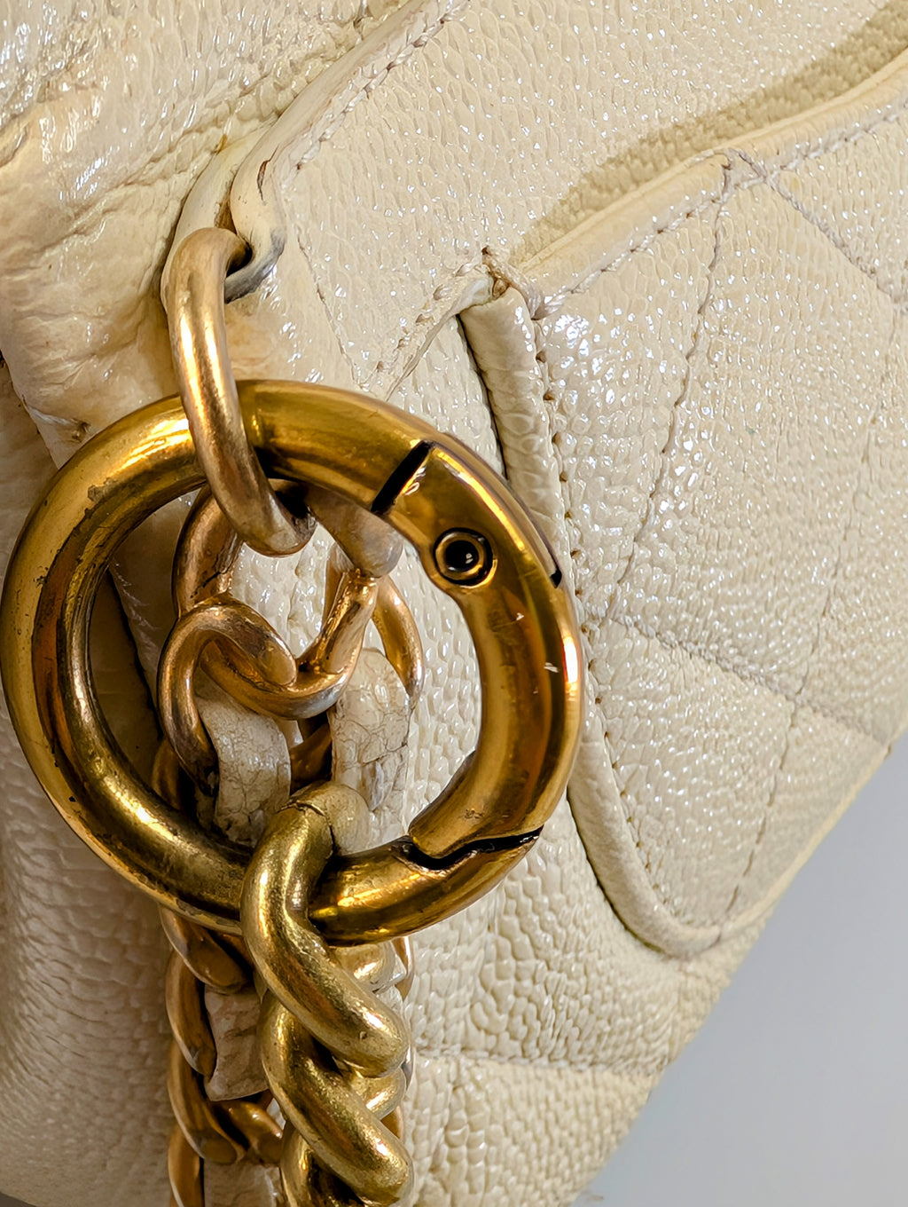 Chanel Melody Cream White Caviar Belt (or Crossbody) Bag