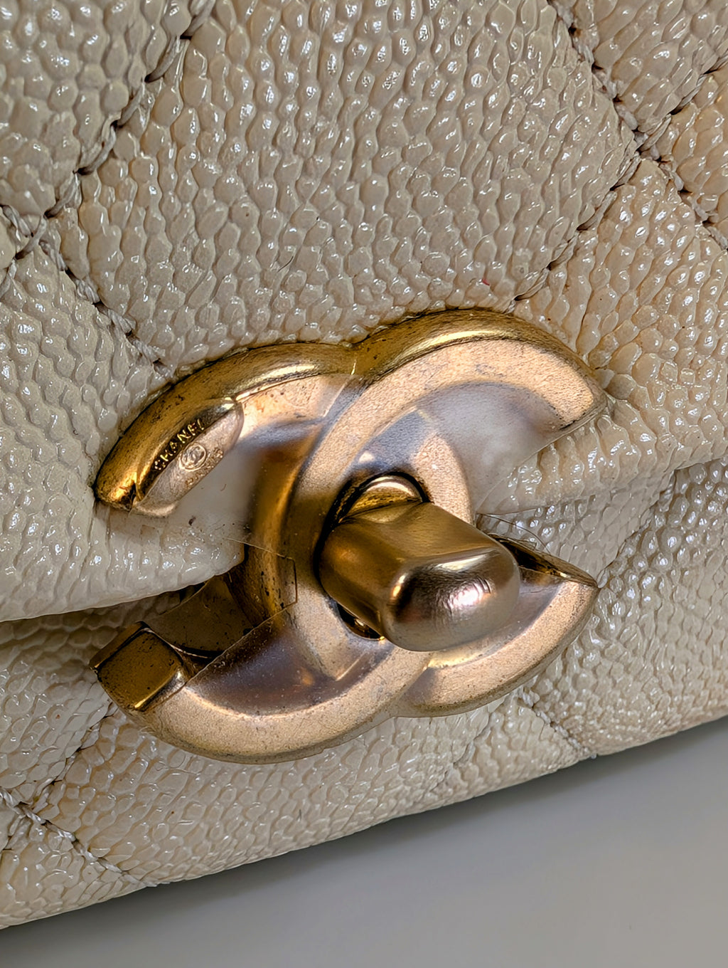 Chanel Melody Cream White Caviar Belt (or Crossbody) Bag