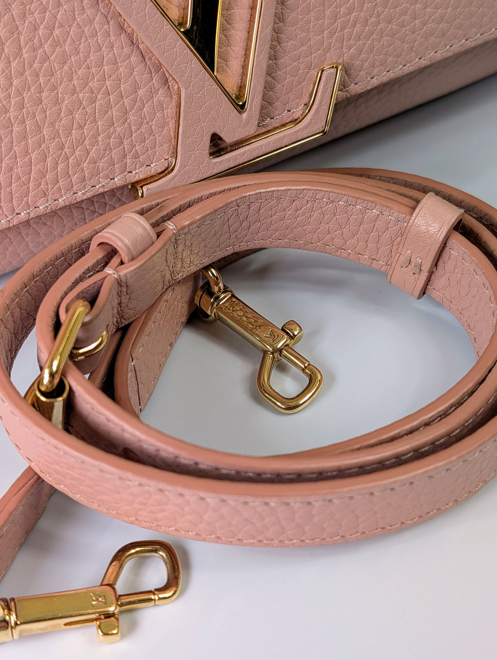 Louis Vuitton Pink Volta Bag in Taurillon Leather and Top Handle Bag