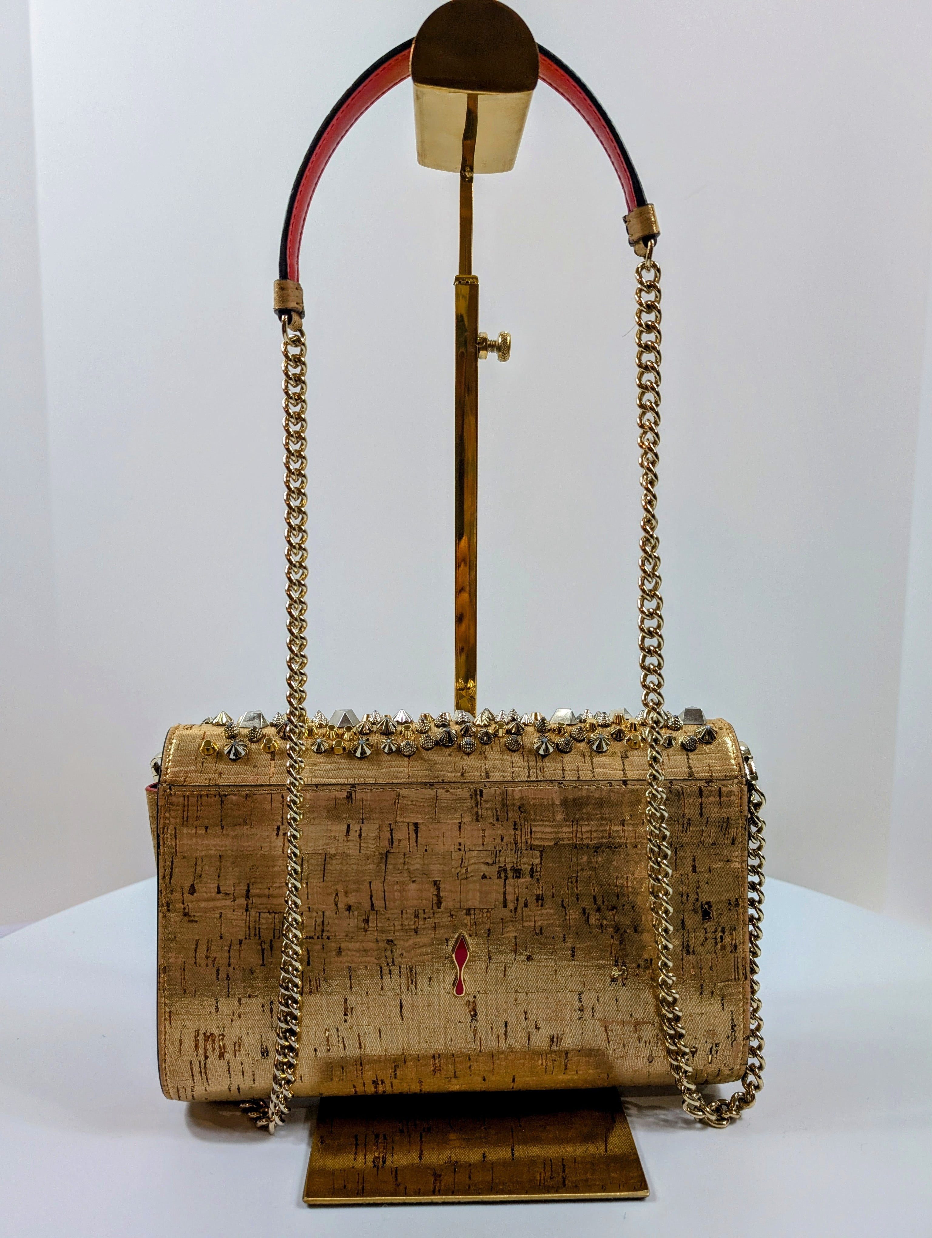 Christian Louboutin Gold "Sweet Charity" Clutch with Chain