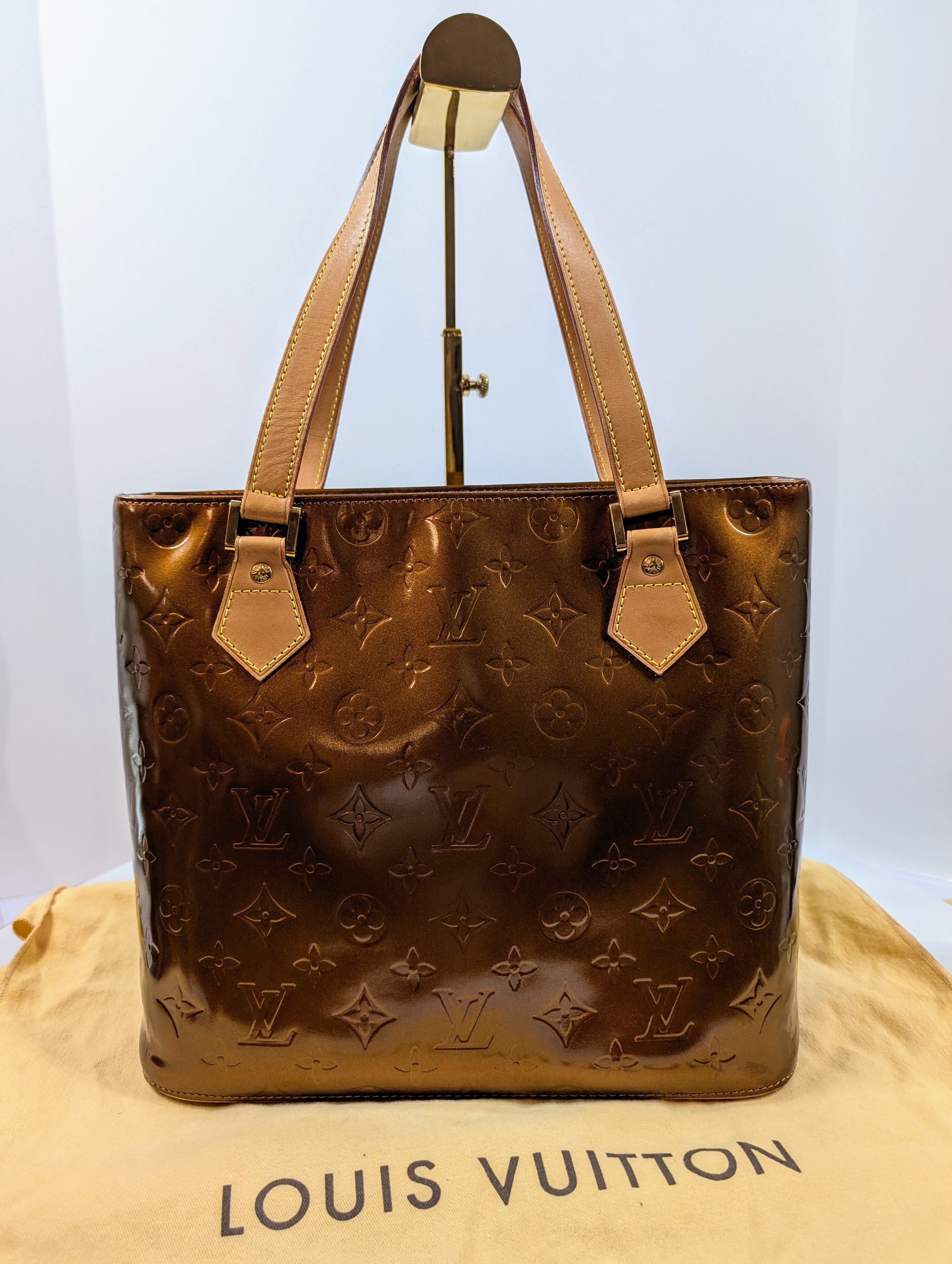 Louis Vuitton Houston Tote Bag in Copper Monogram Vernis Leather