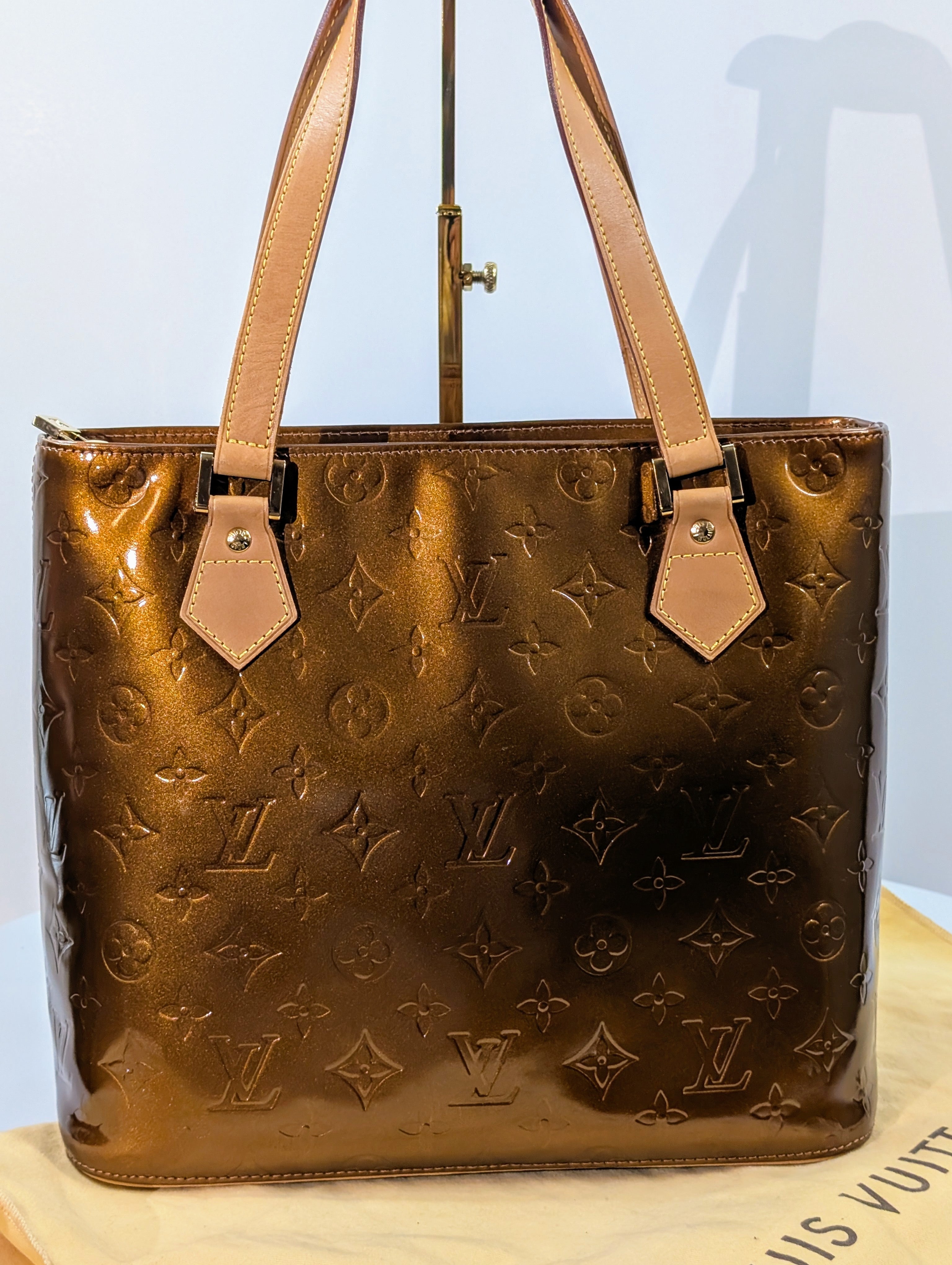 Louis Vuitton Houston Tote Bag in Copper Monogram Vernis Leather