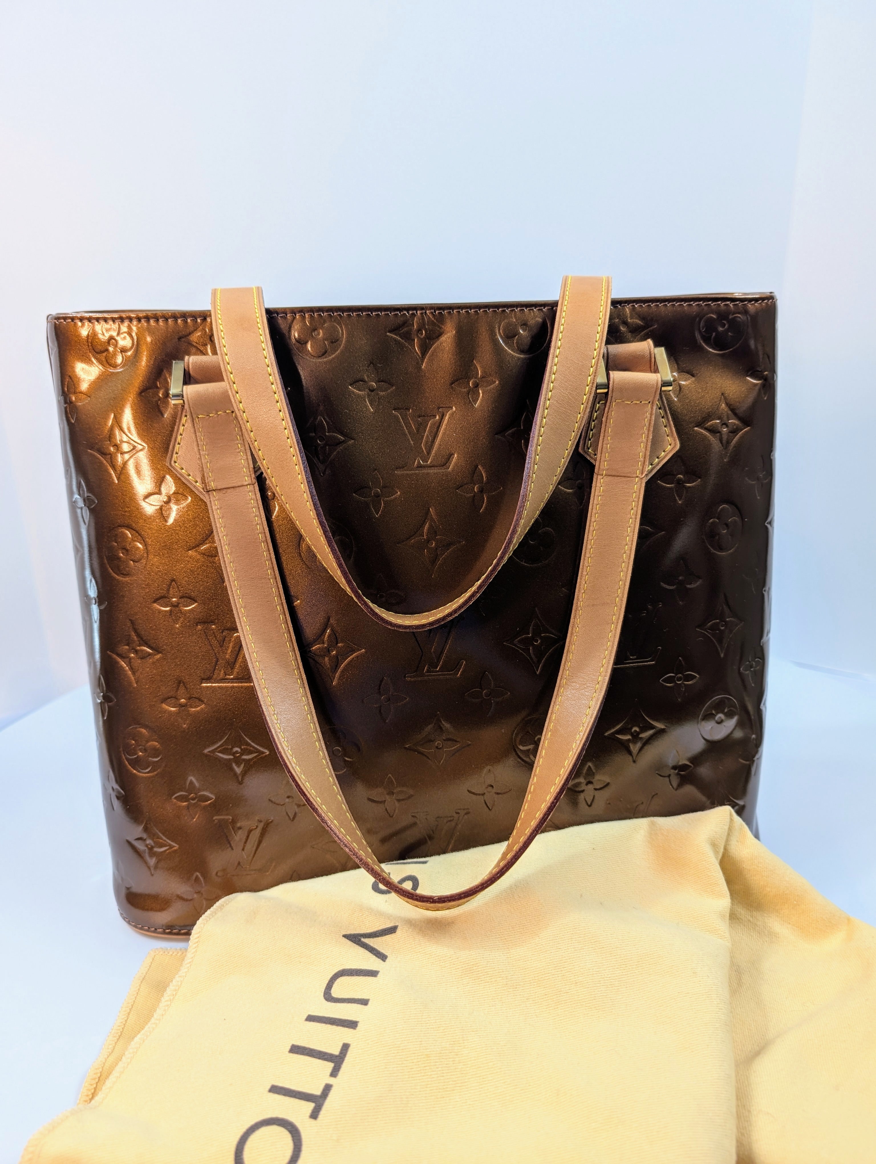 Louis Vuitton Houston Tote Bag in Copper Monogram Vernis Leather