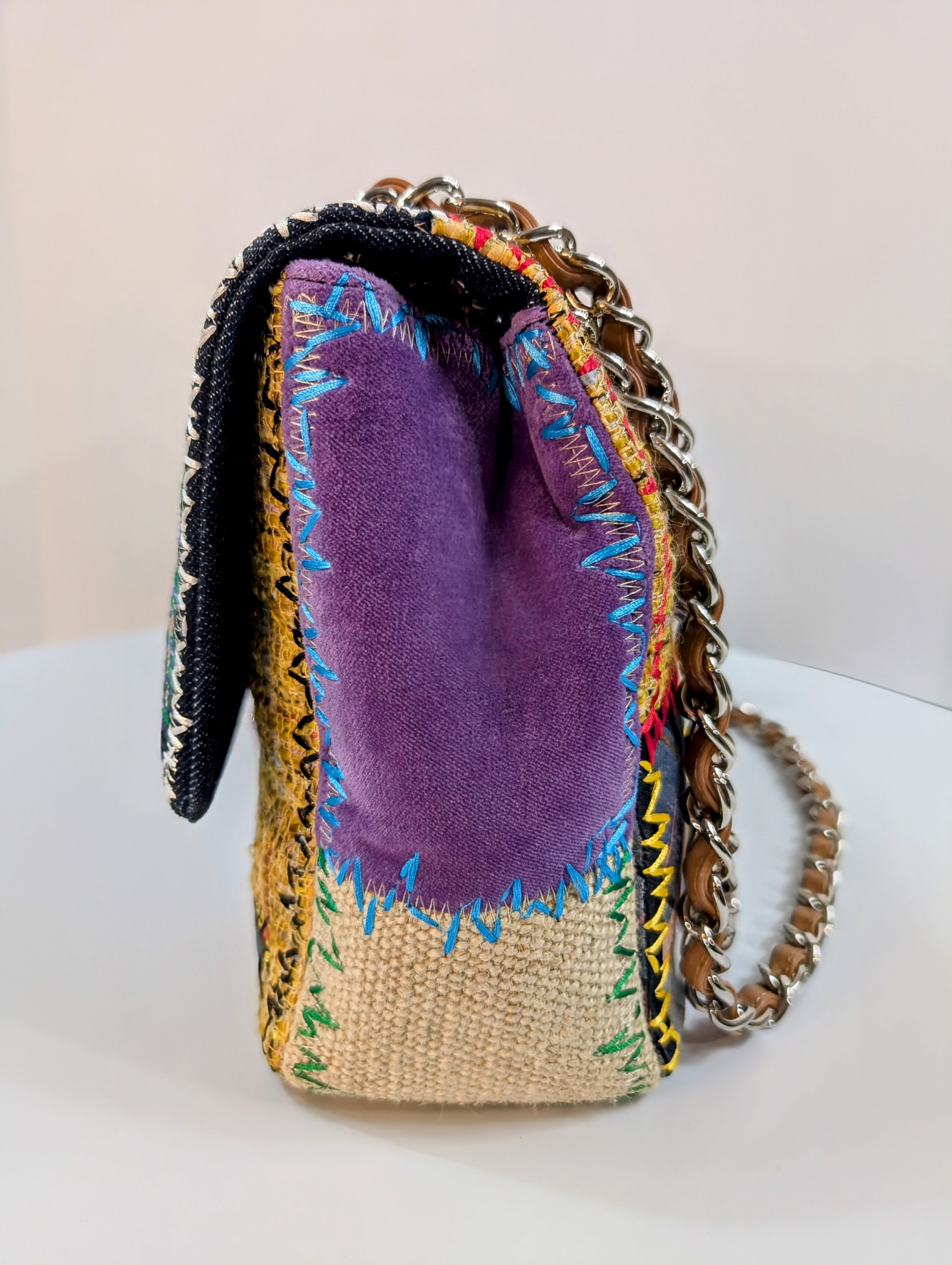 Chanel Unique 2011 Runway Jumbo Rainbow Patchwork Bag