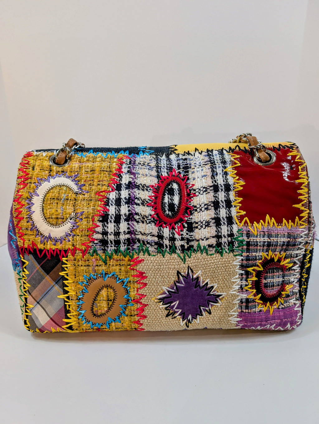 Chanel Unique 2011 Runway Jumbo Rainbow Patchwork Bag