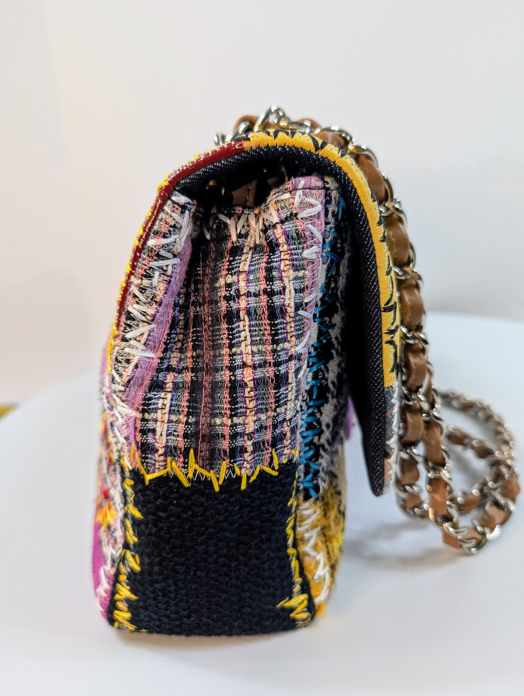 Chanel Unique 2011 Runway Jumbo Rainbow Patchwork Bag