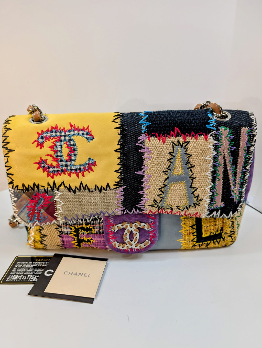 Chanel Unique 2011 Runway Jumbo Rainbow Patchwork Bag