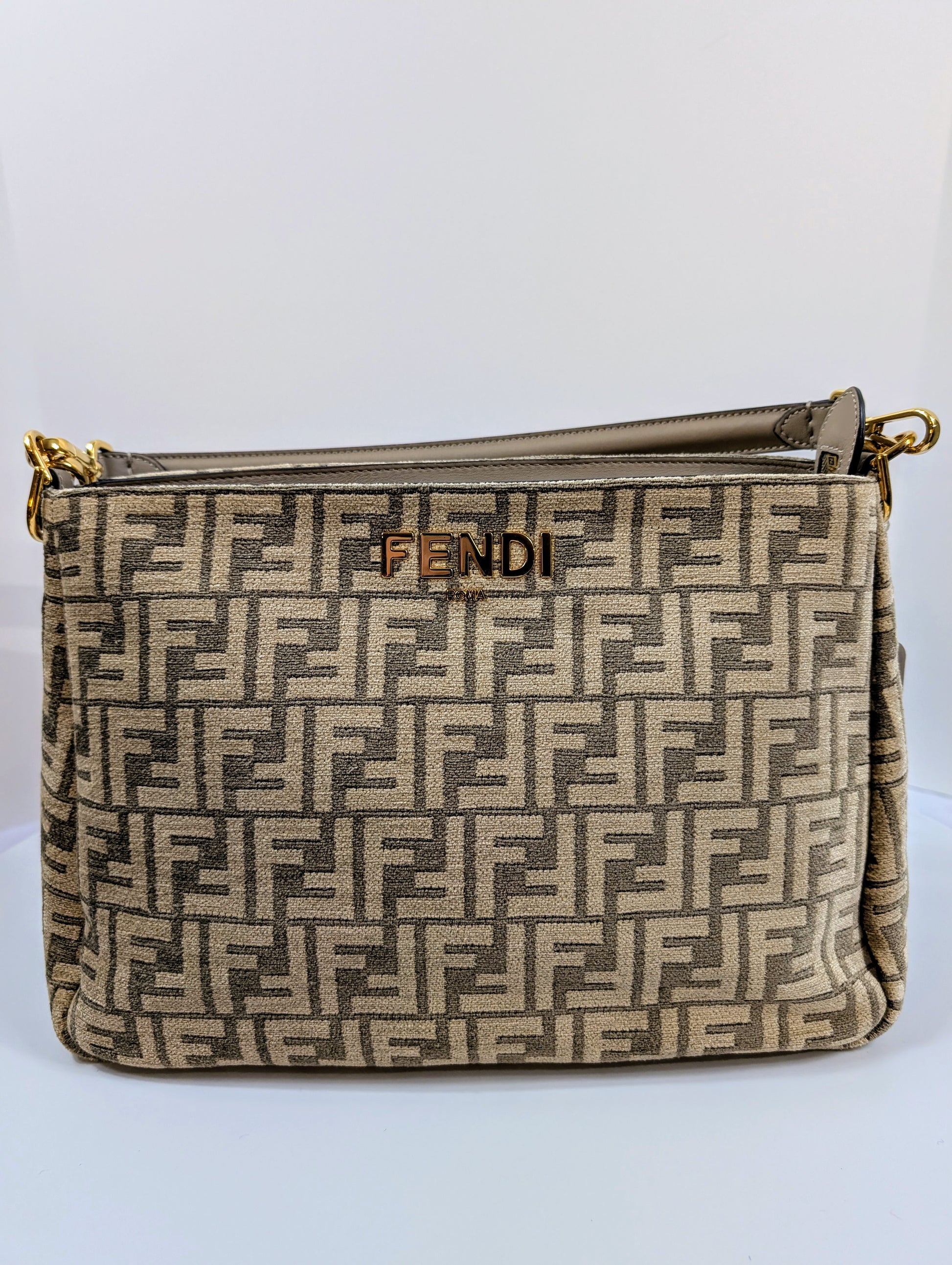 Fendi O’Clock ZipShoulder Bag Zucca Chenille